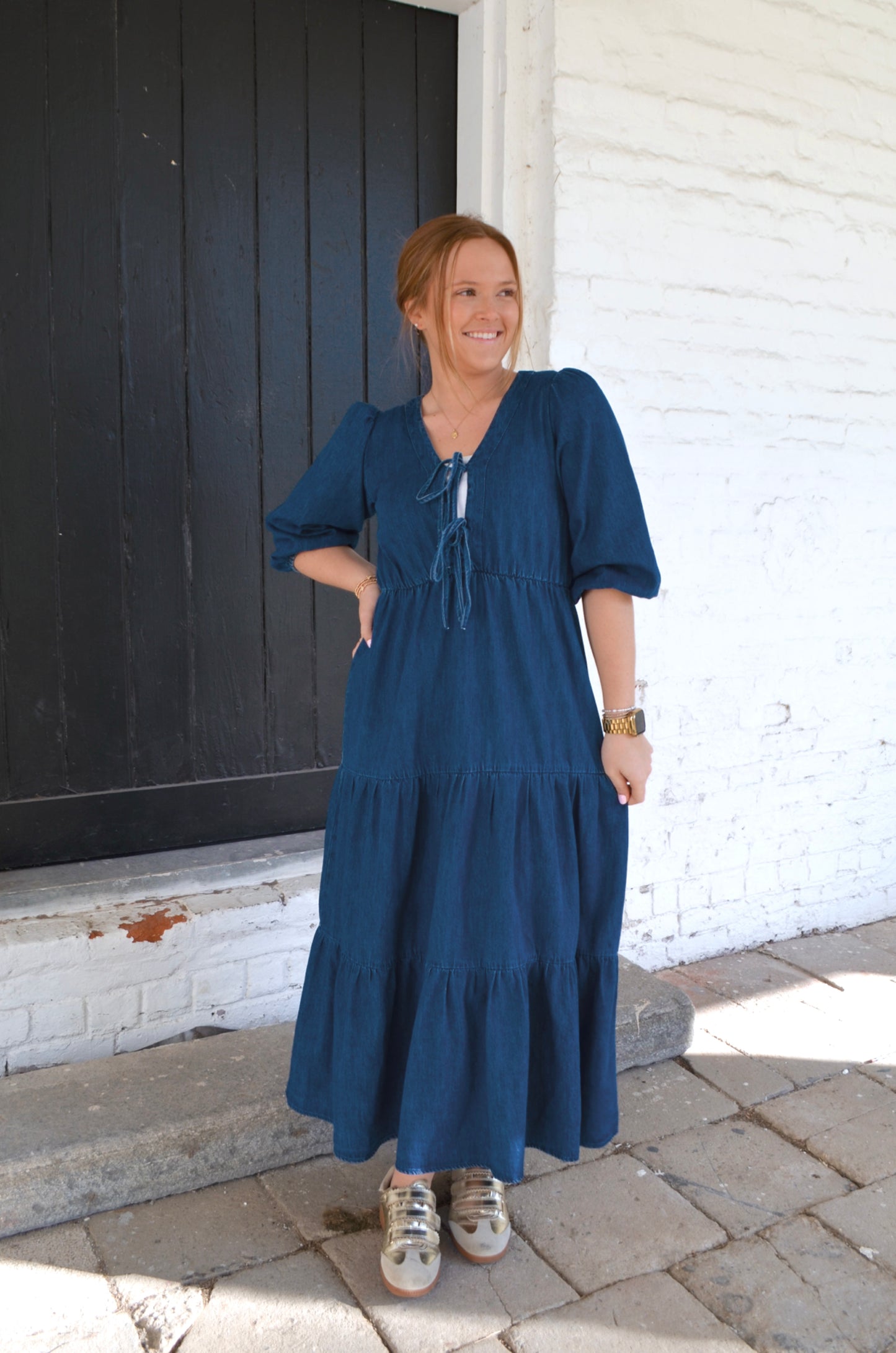 Della Denim Midi Dress