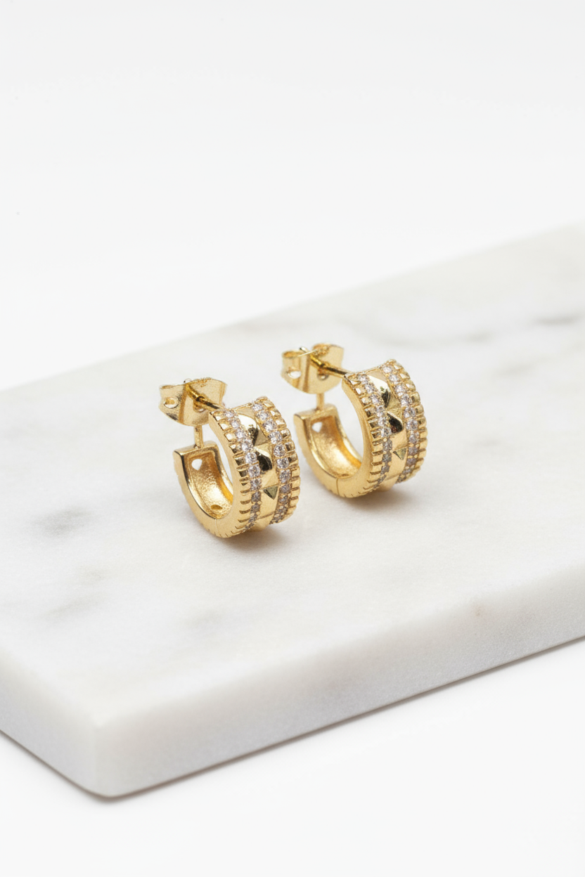 14K Pave Earrings