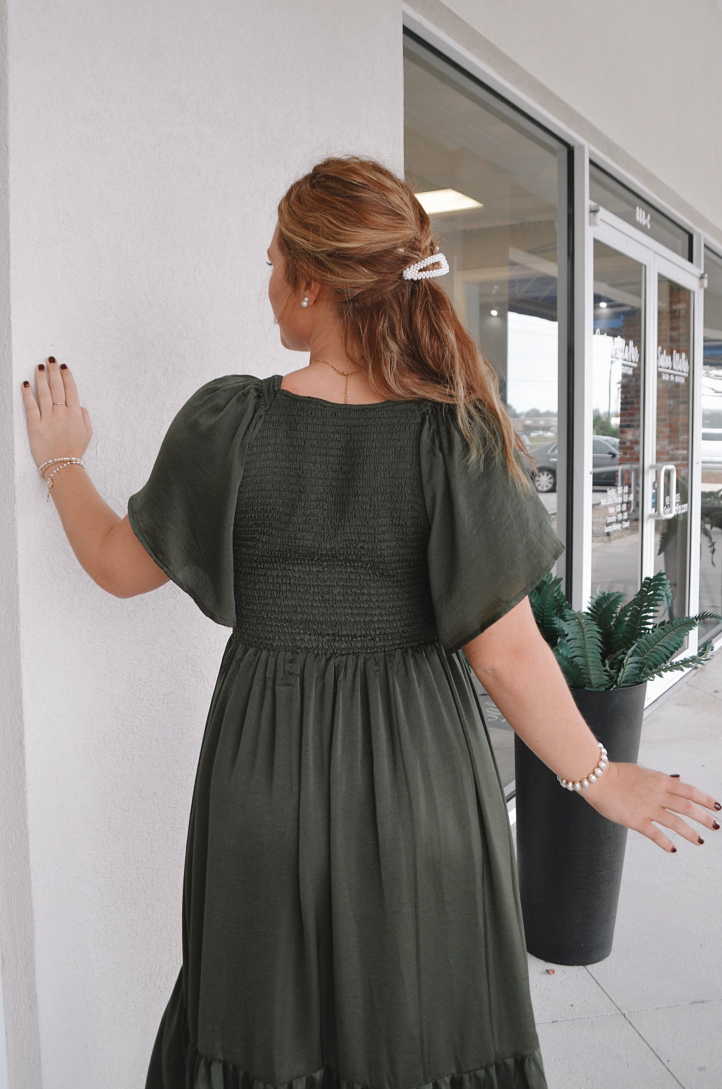 Regal Satin Midi Dress