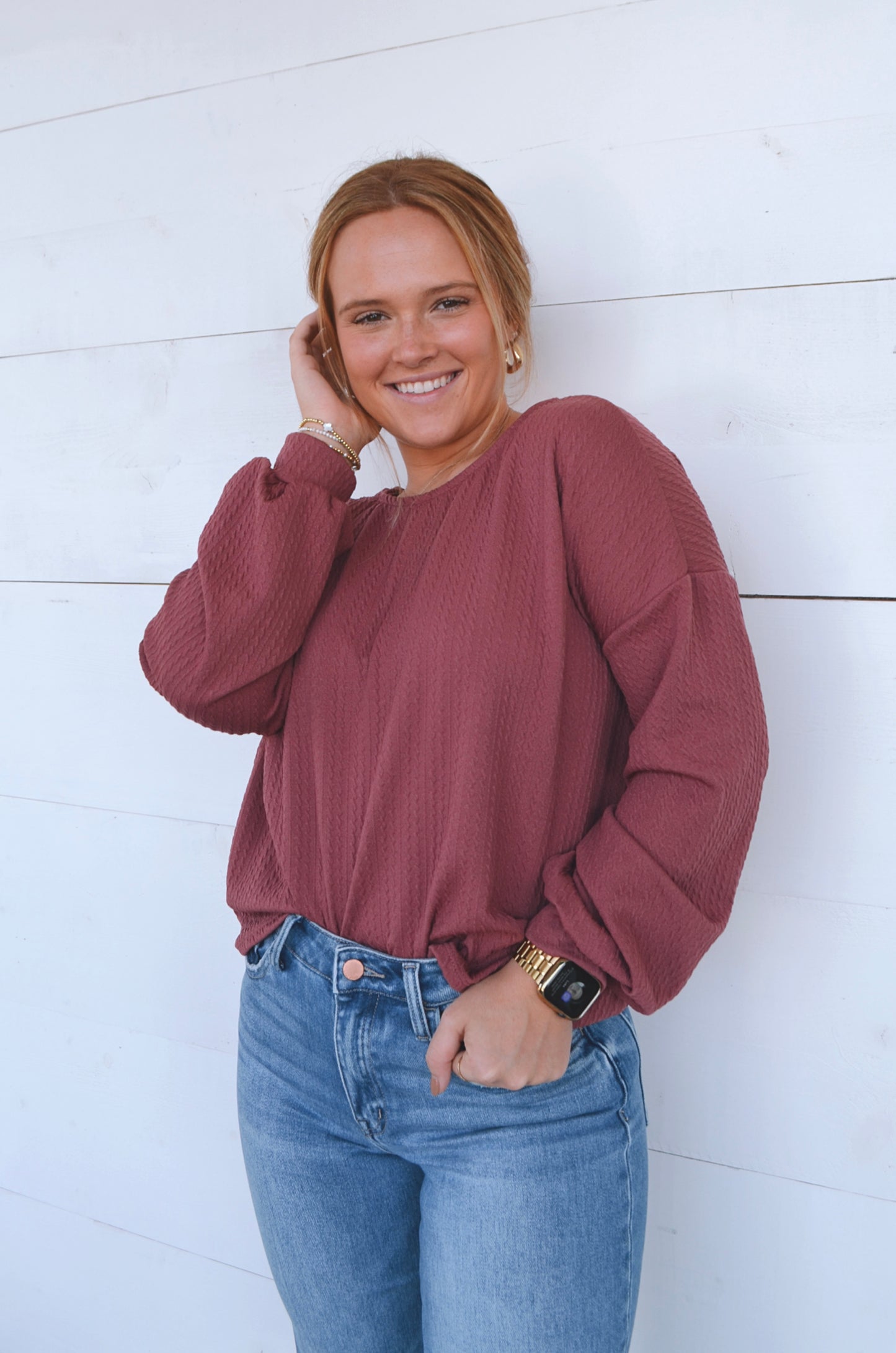 Madisyn Ruched-Back Top