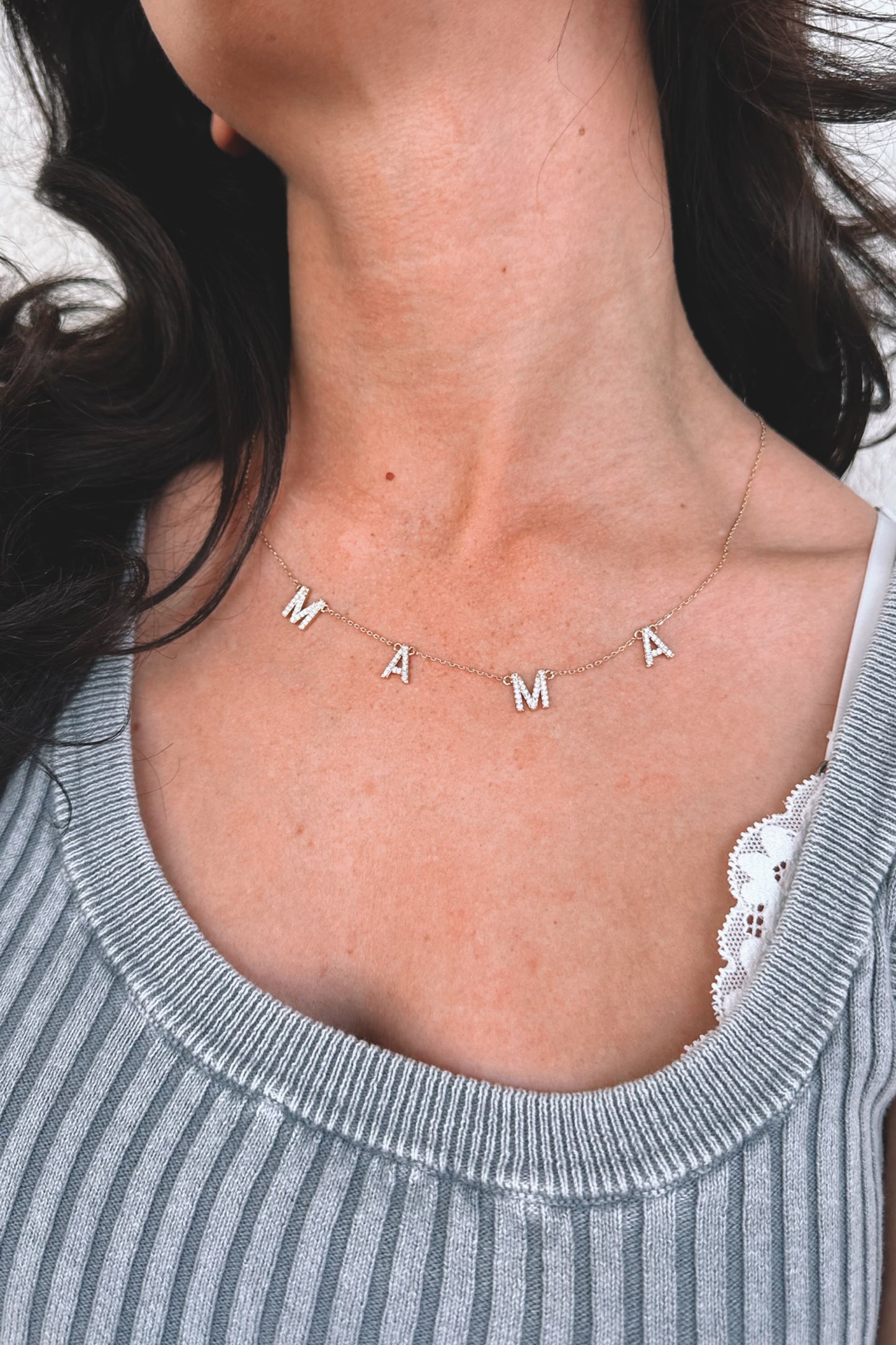 Pave Mama Necklace