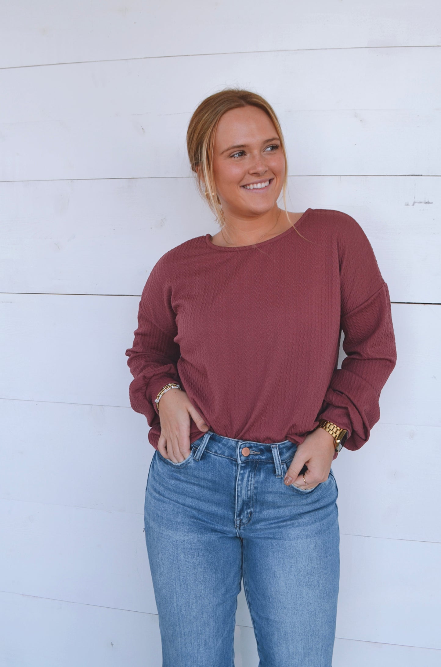 Madisyn Ruched-Back Top