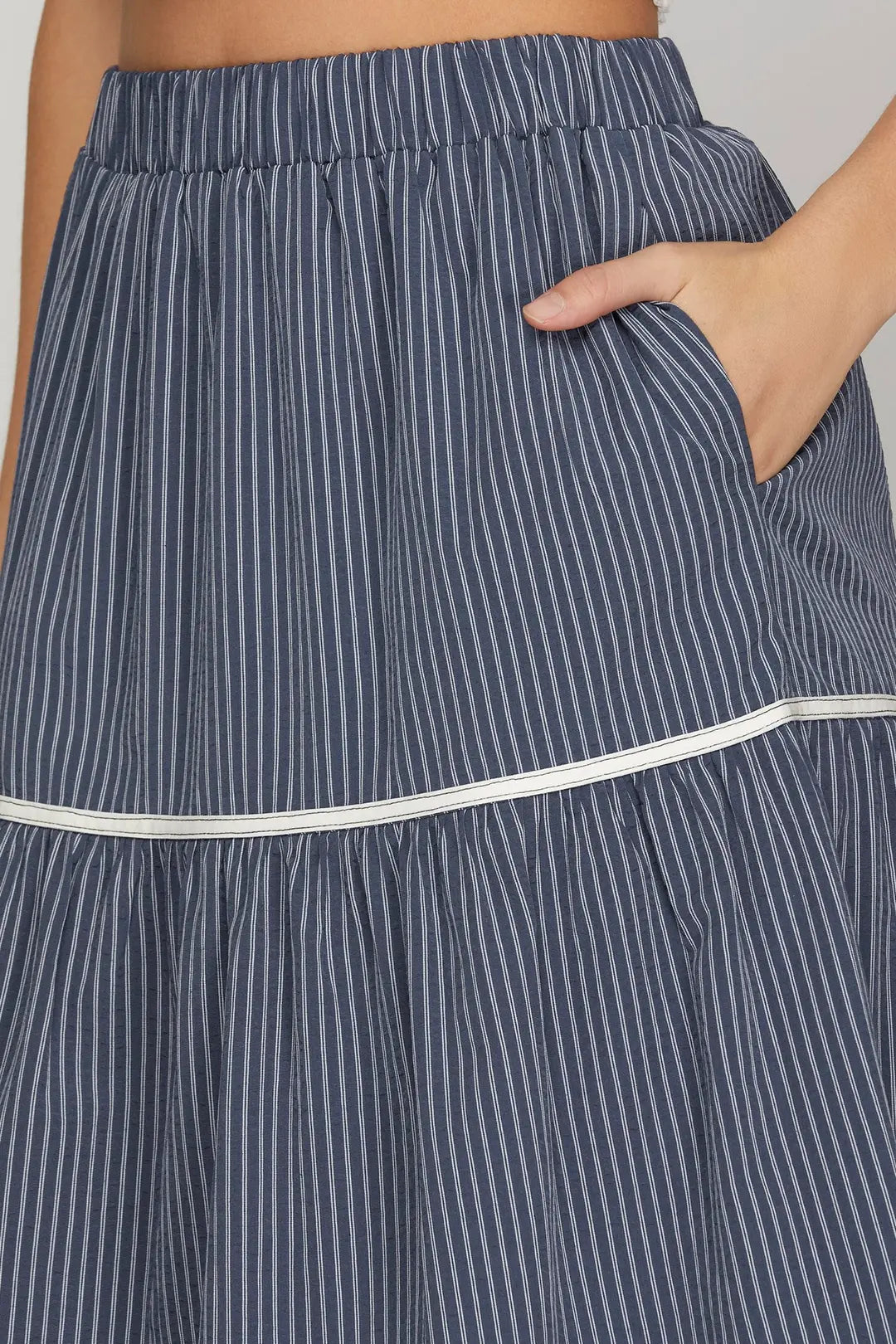 First Mate Striped Skirt - Boutique EllaPar
