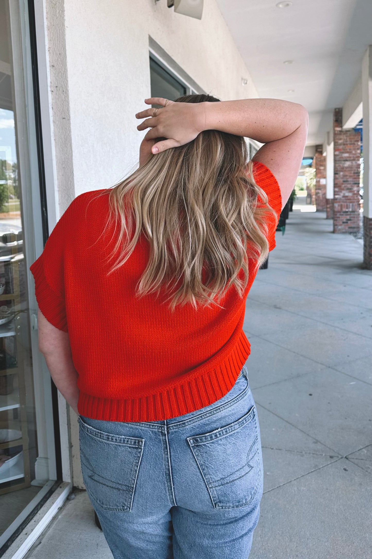 Cherry Short-Sleeve Sweater