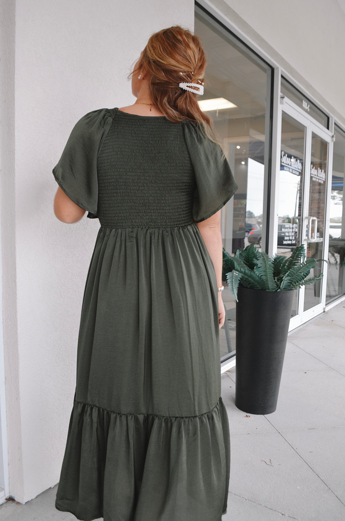 Regal Satin Midi Dress