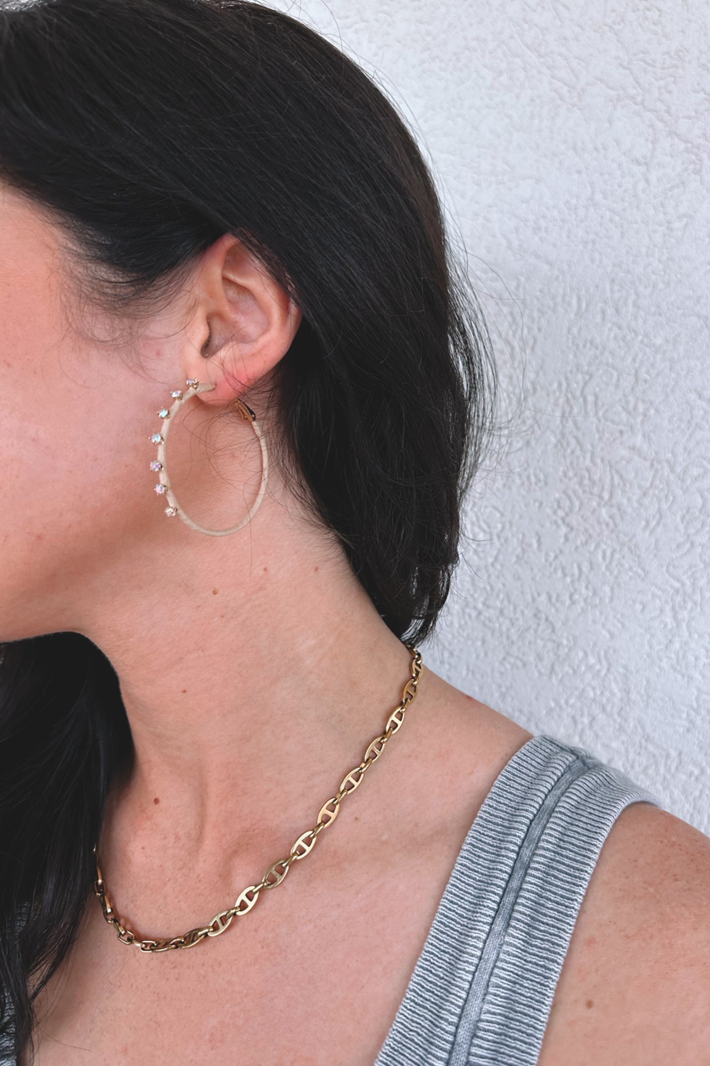 Raffia Stud Hoops
