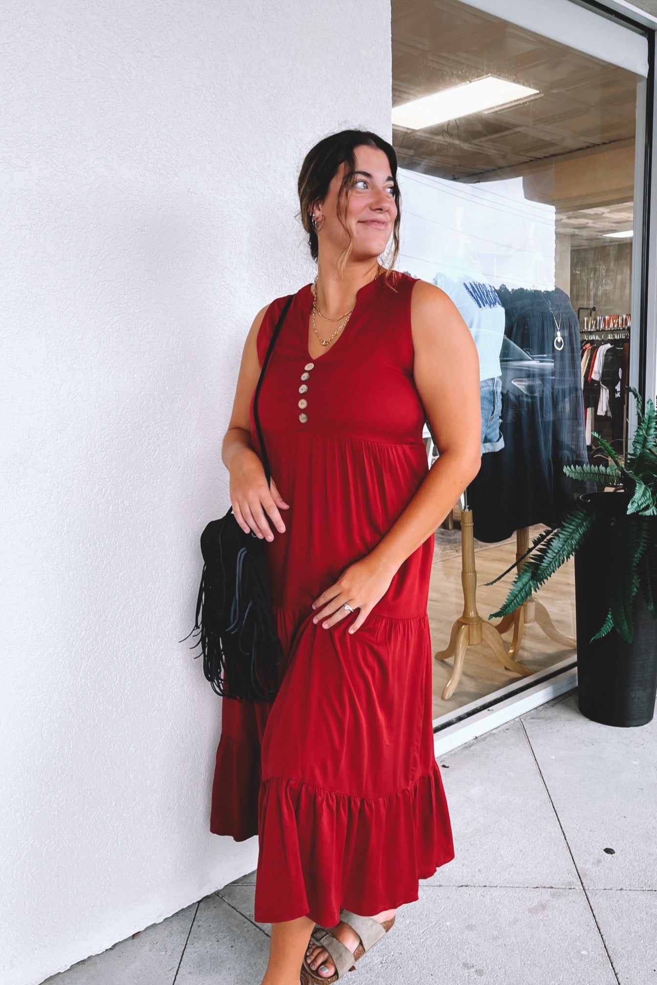 Maddie Tiered Midi Dress