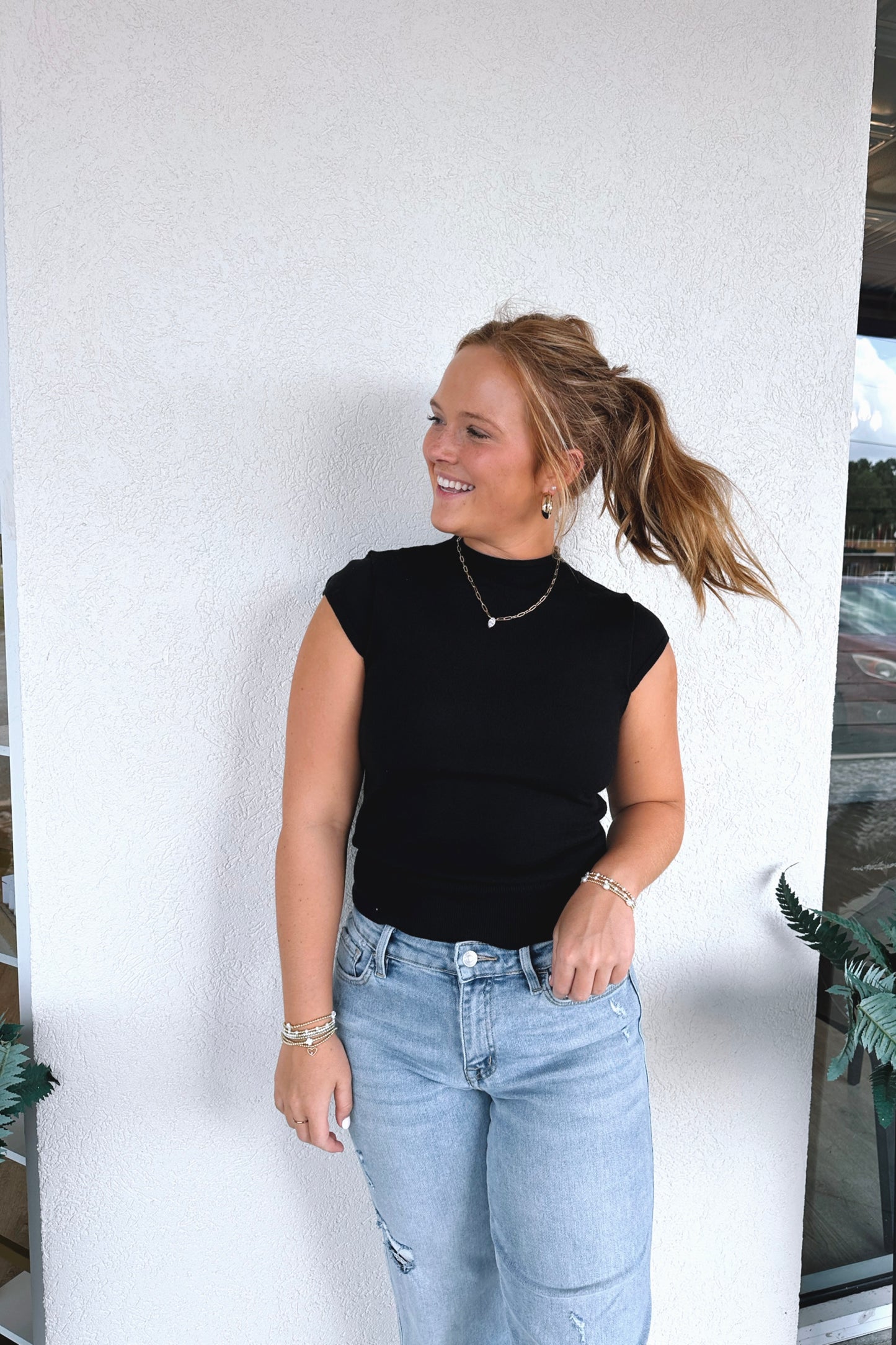 Charlene Cap-Sleeve Top