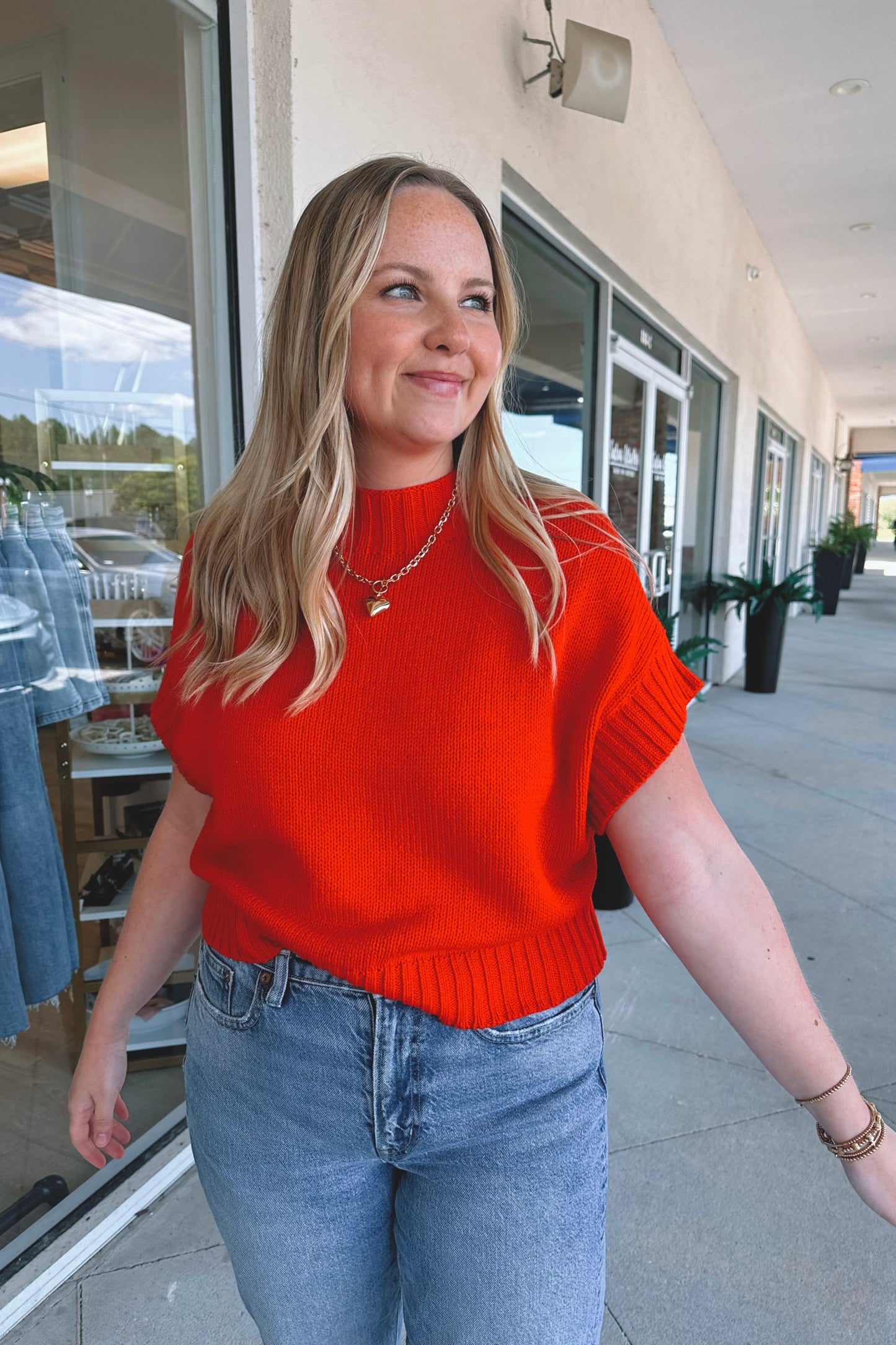 Cherry Short-Sleeve Sweater