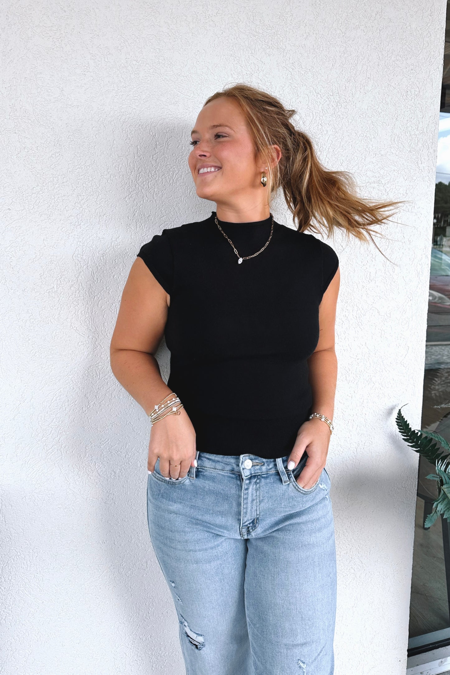 Charlene Cap-Sleeve Top