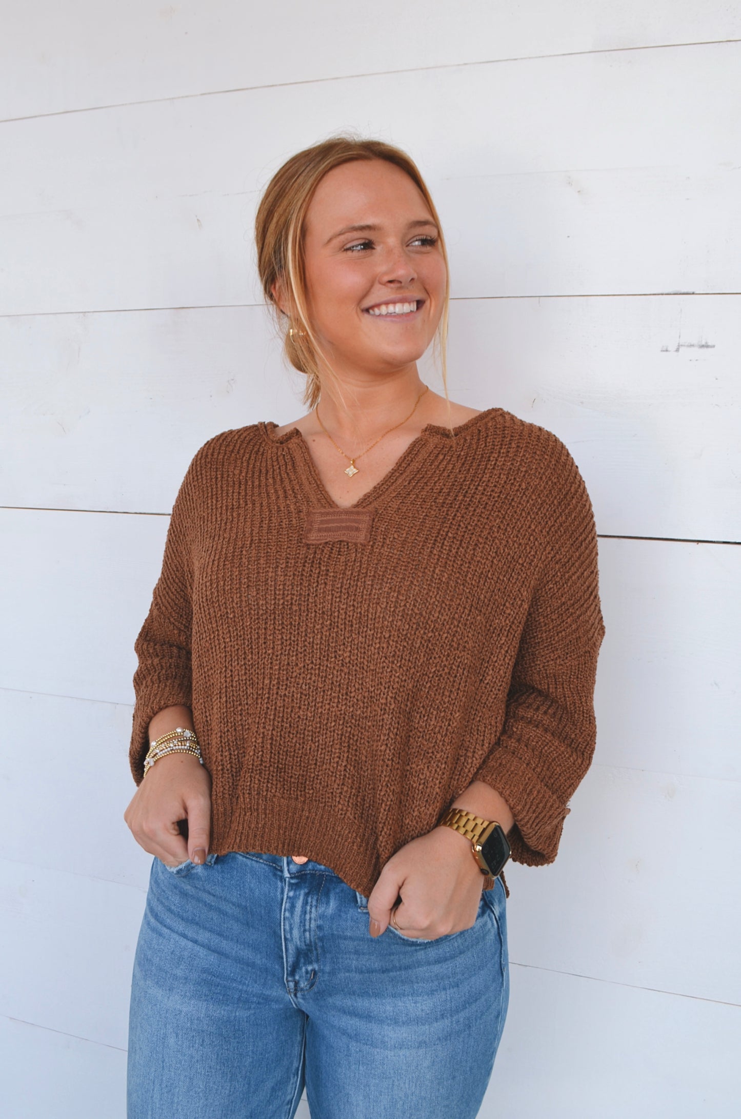 Landon Split-Neck Sweater