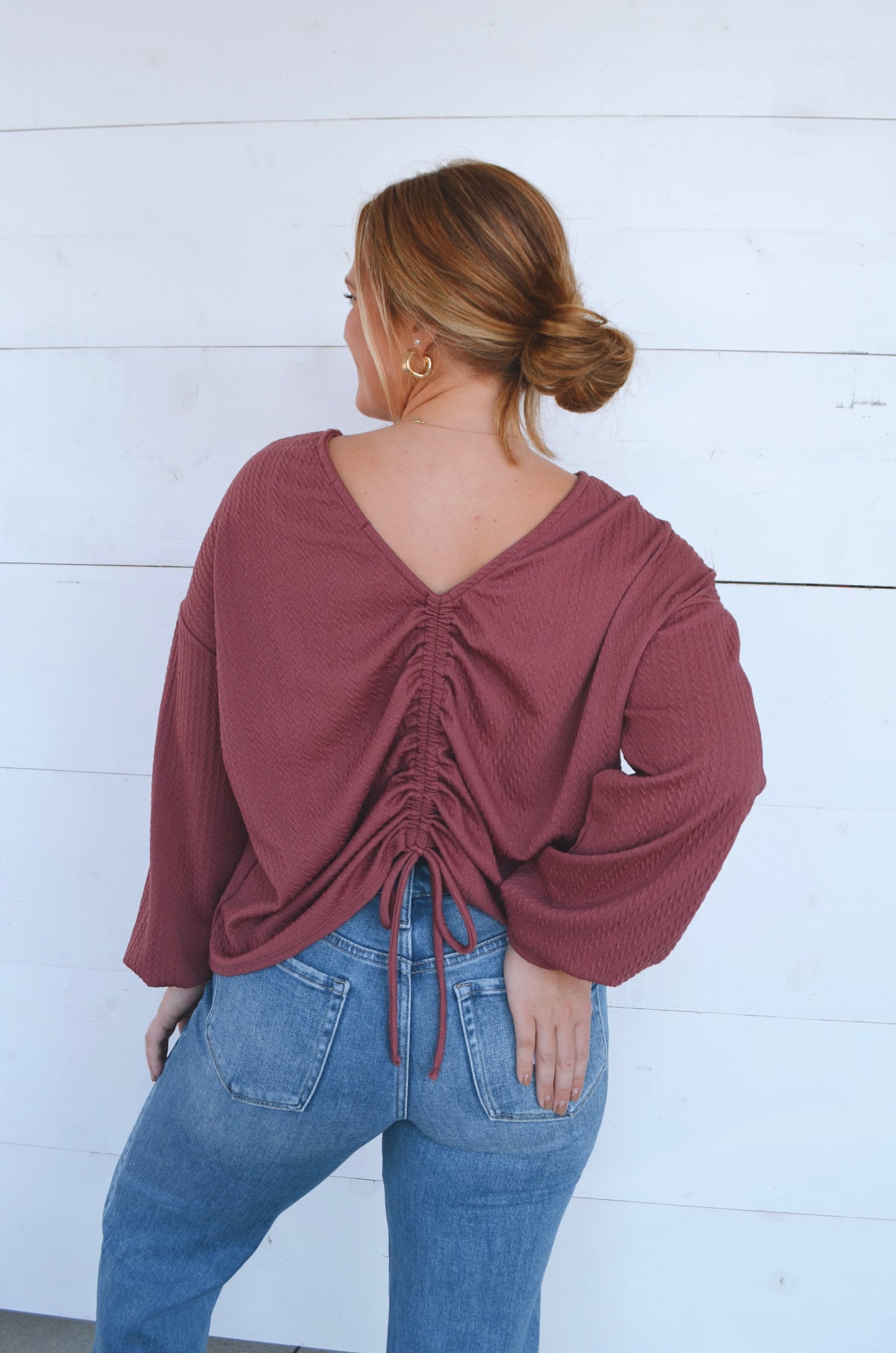 Madisyn Ruched-Back Top