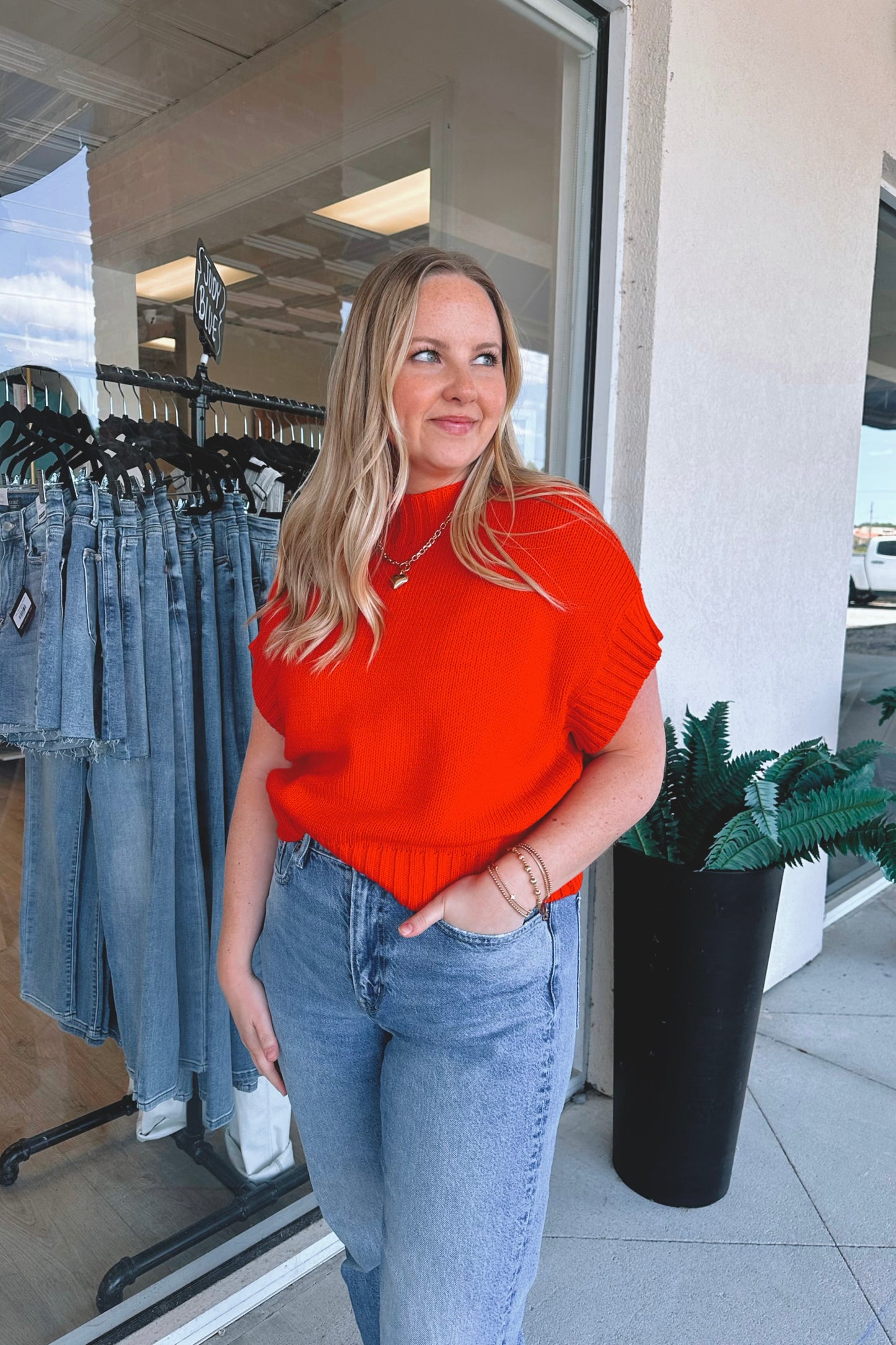 Cherry Short-Sleeve Sweater