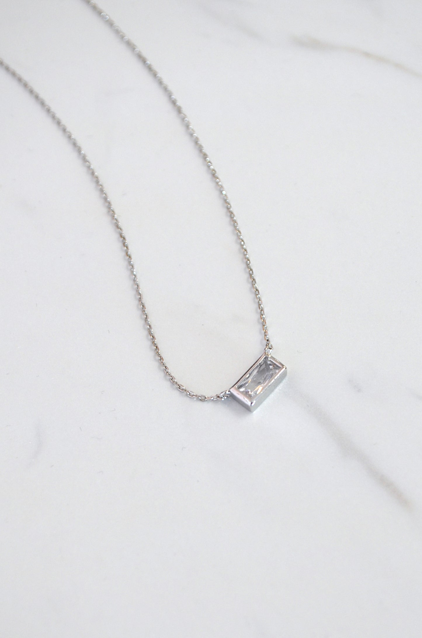 CZ Baguette Necklace