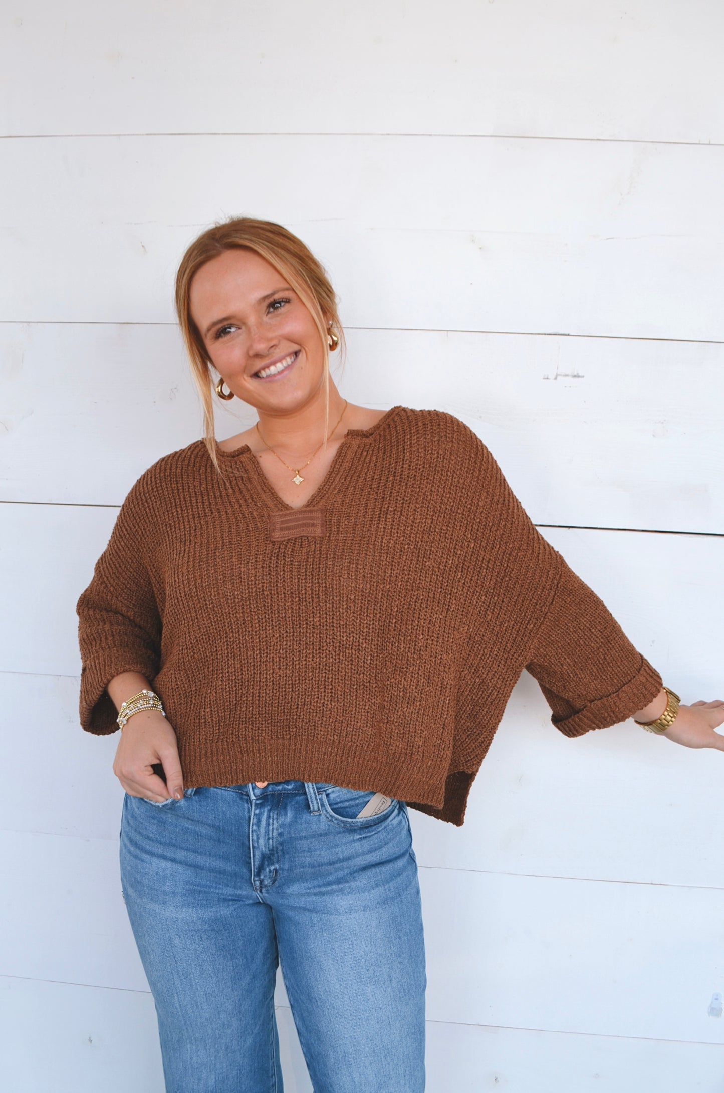 Landon Split-Neck Sweater