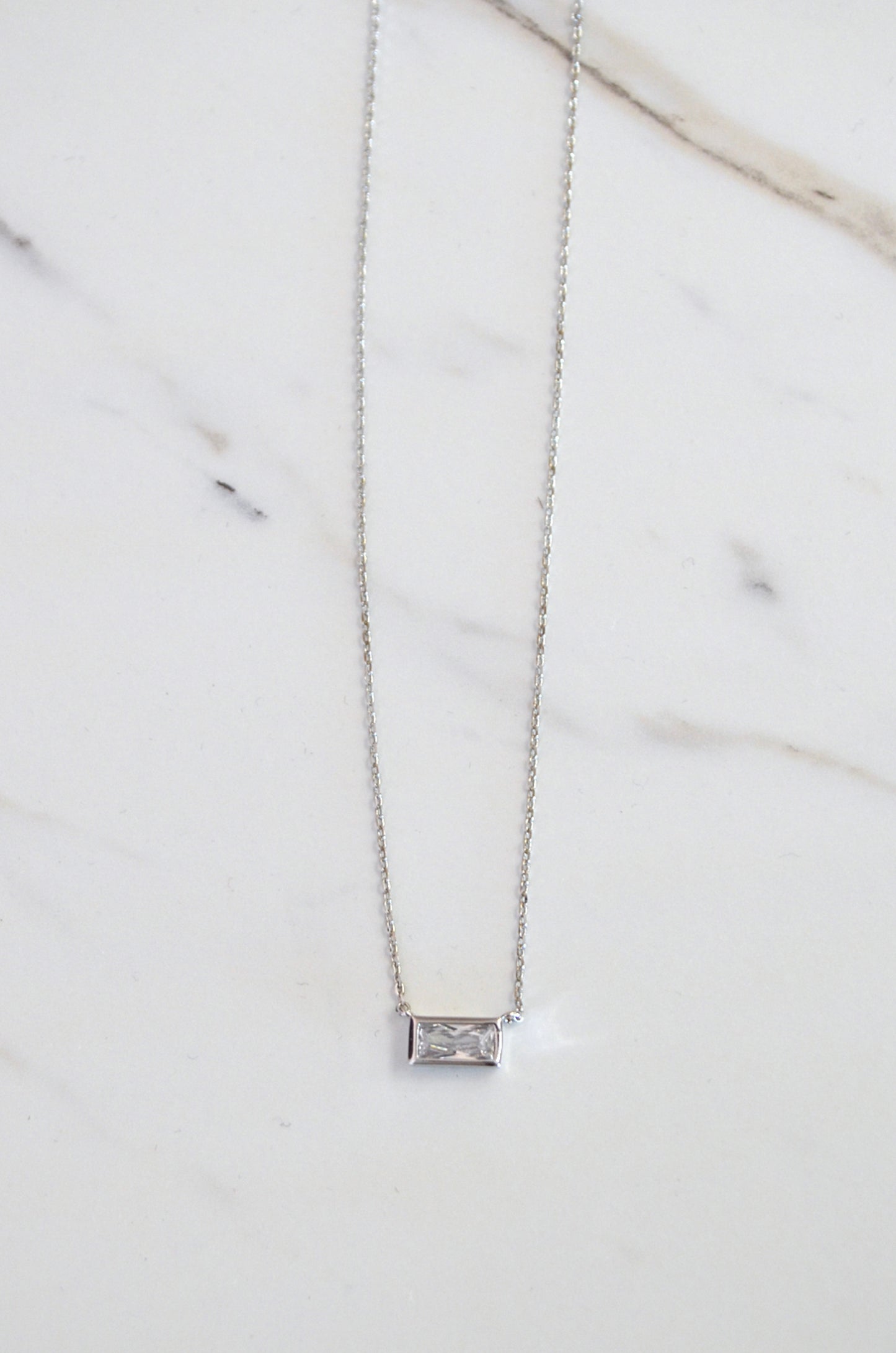 CZ Baguette Necklace