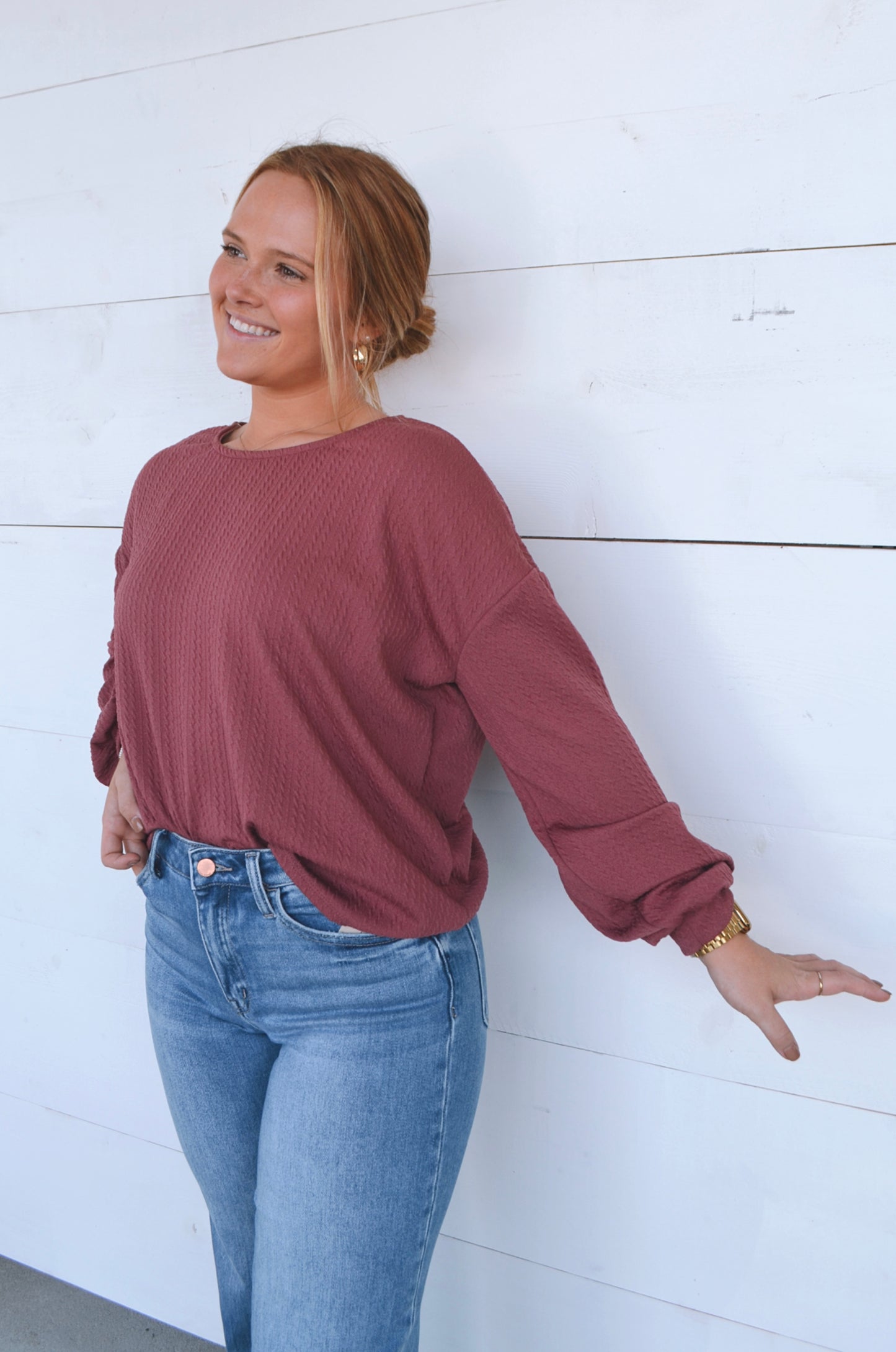Madisyn Ruched-Back Top