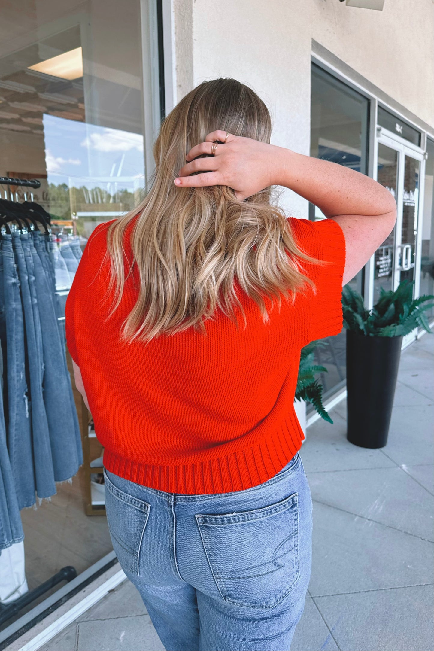 Cherry Short-Sleeve Sweater