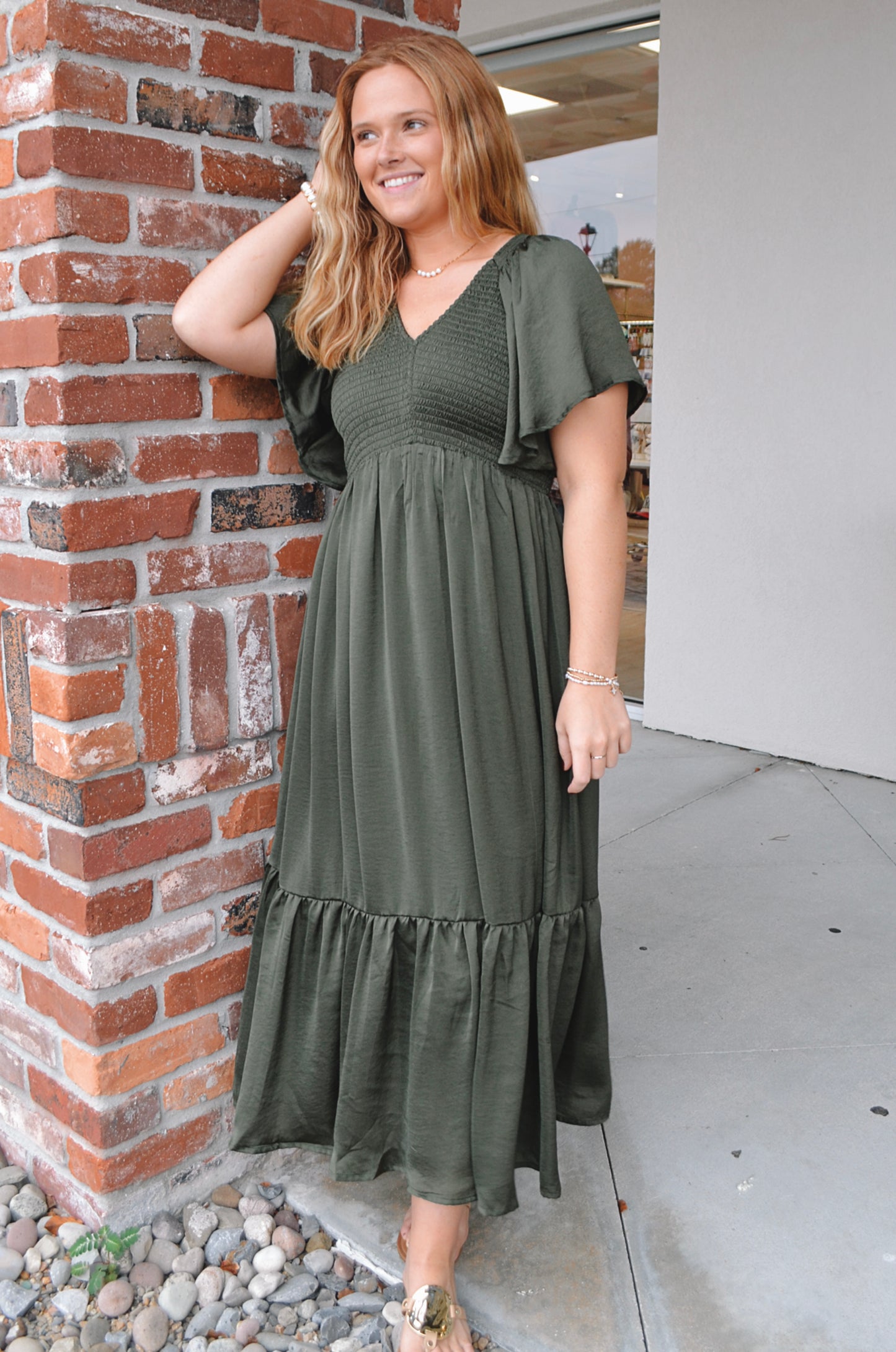 Regal Satin Midi Dress