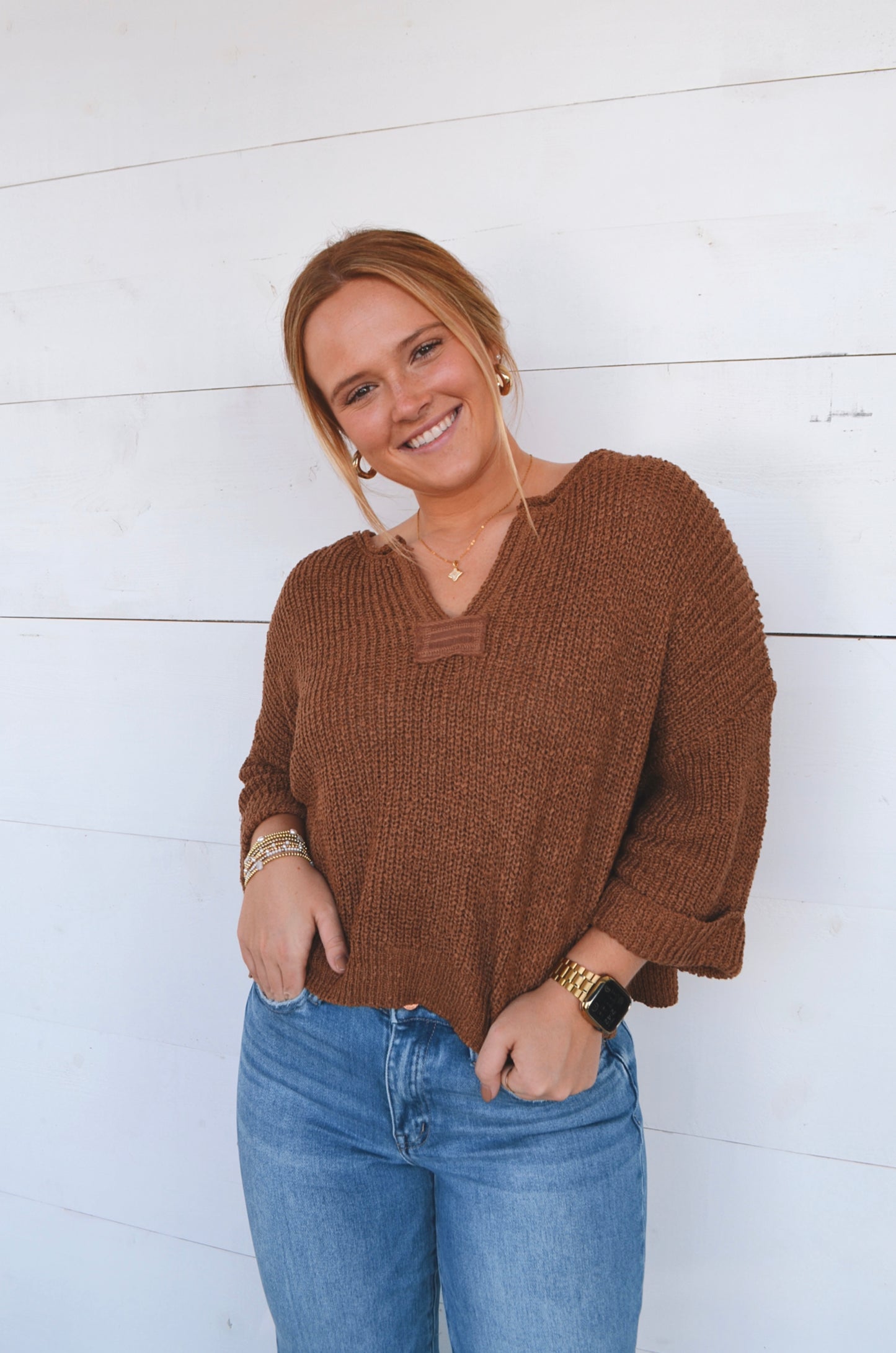 Landon Split-Neck Sweater
