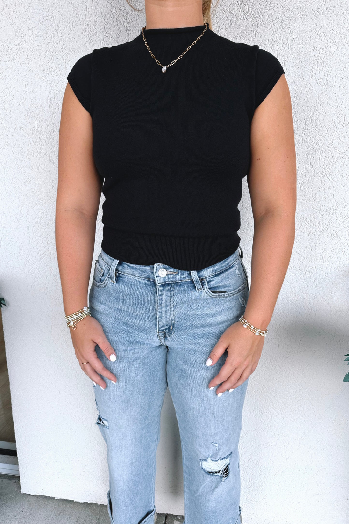 Charlene Cap-Sleeve Top