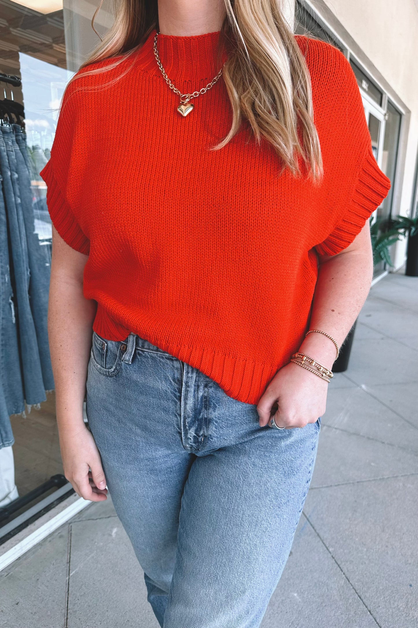 Cherry Short-Sleeve Sweater