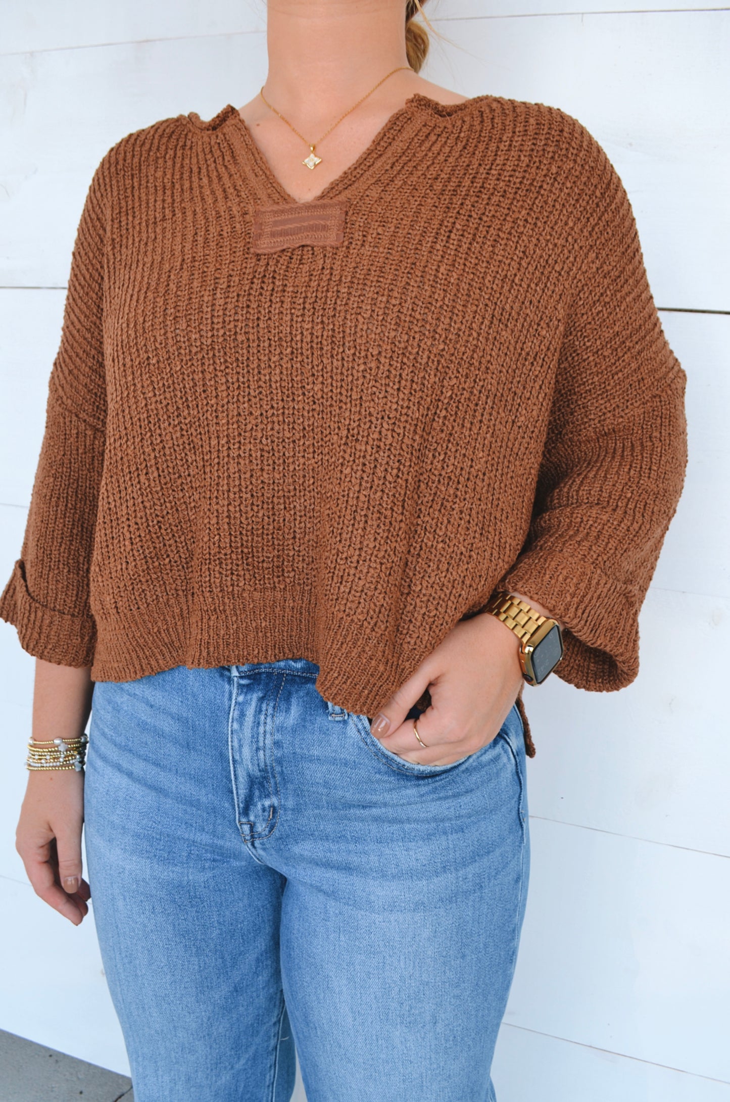 Landon Split-Neck Sweater