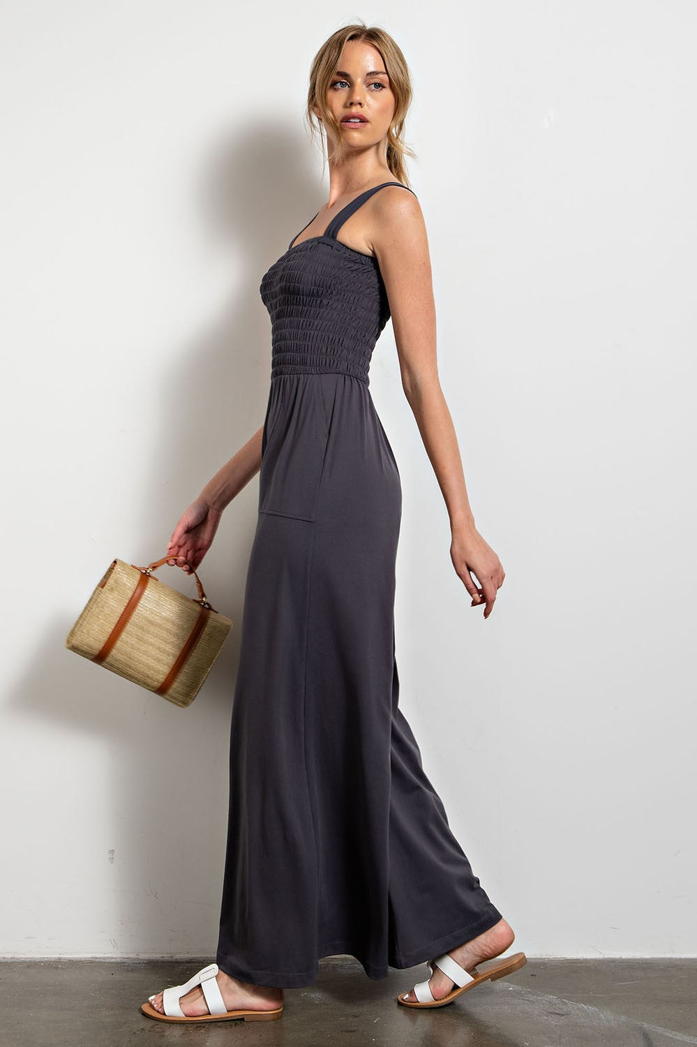 Smocked Buttery Jumpsuit