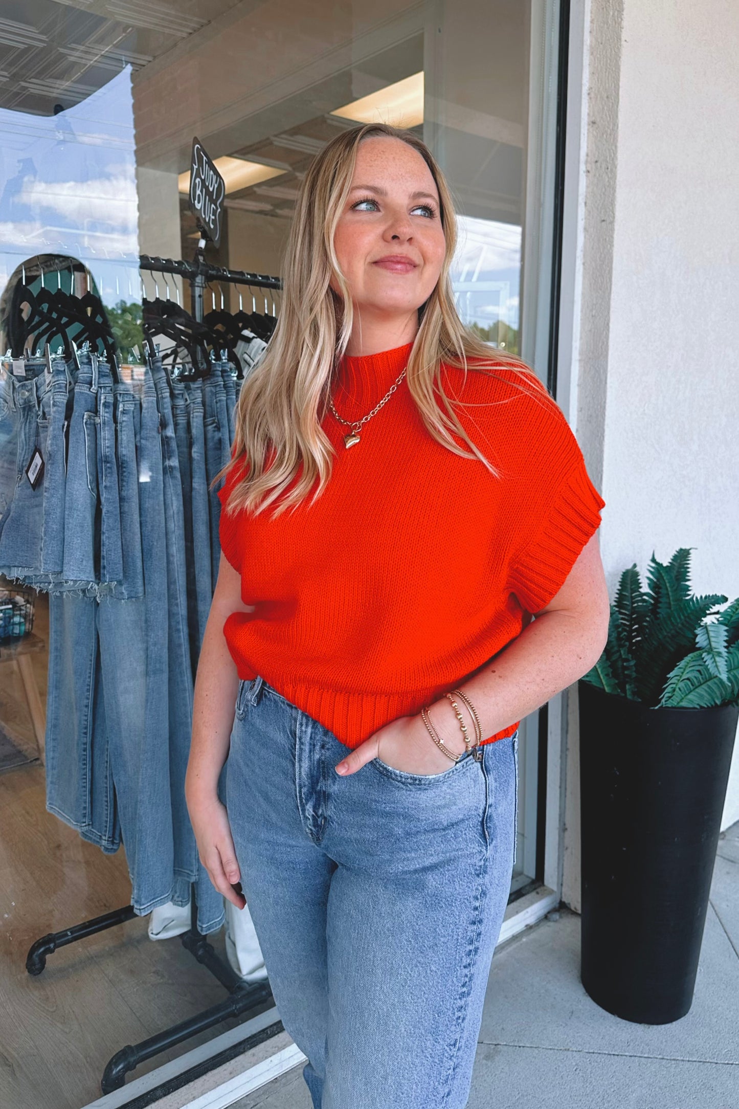 Cherry Short-Sleeve Sweater