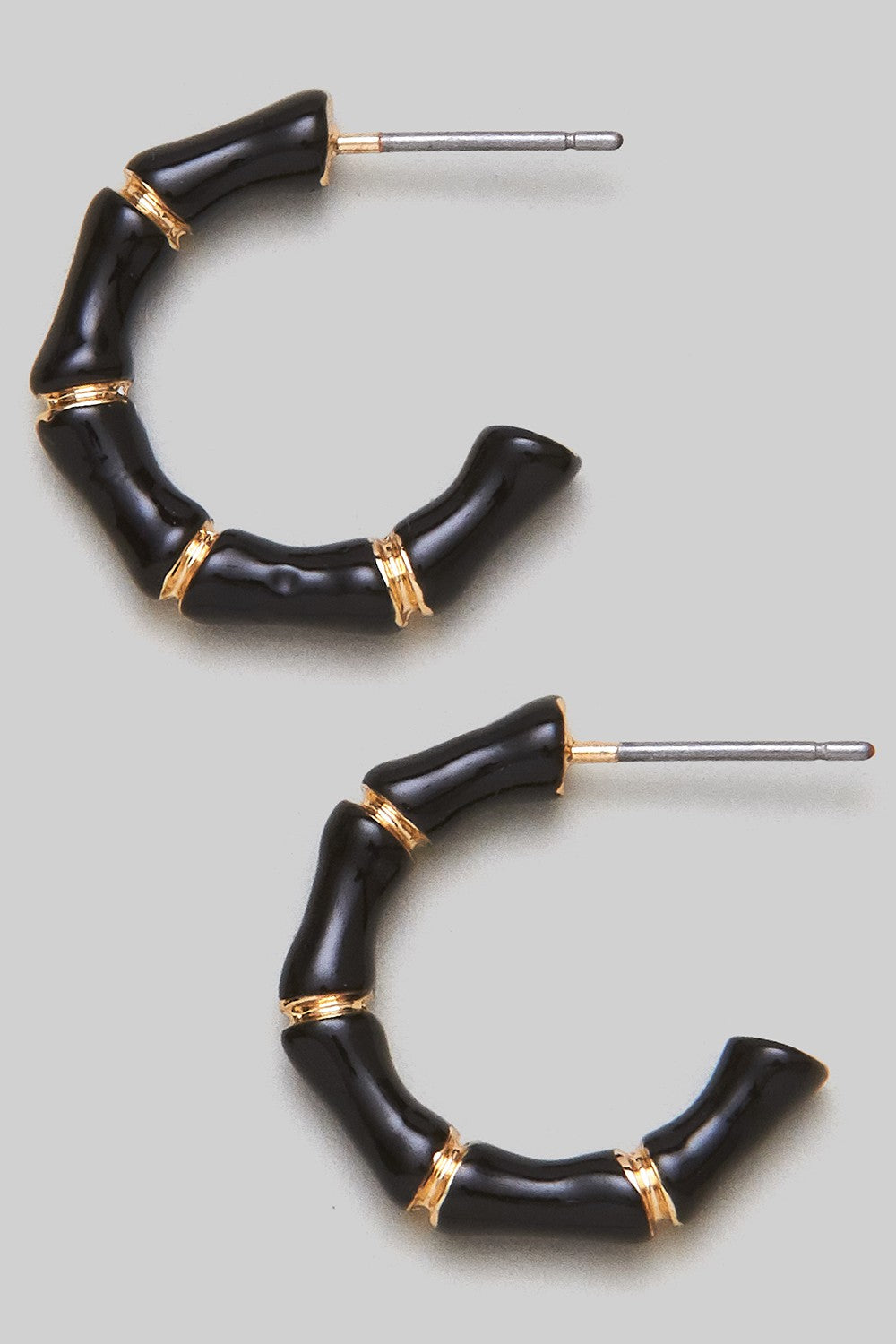 Enamel Bamboo Hoops