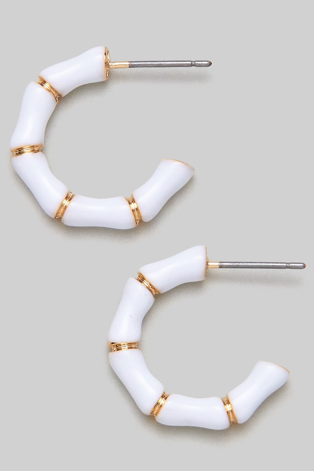 Enamel Bamboo Hoops