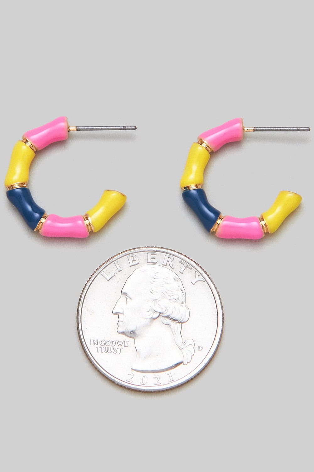 Enamel Bamboo Hoops