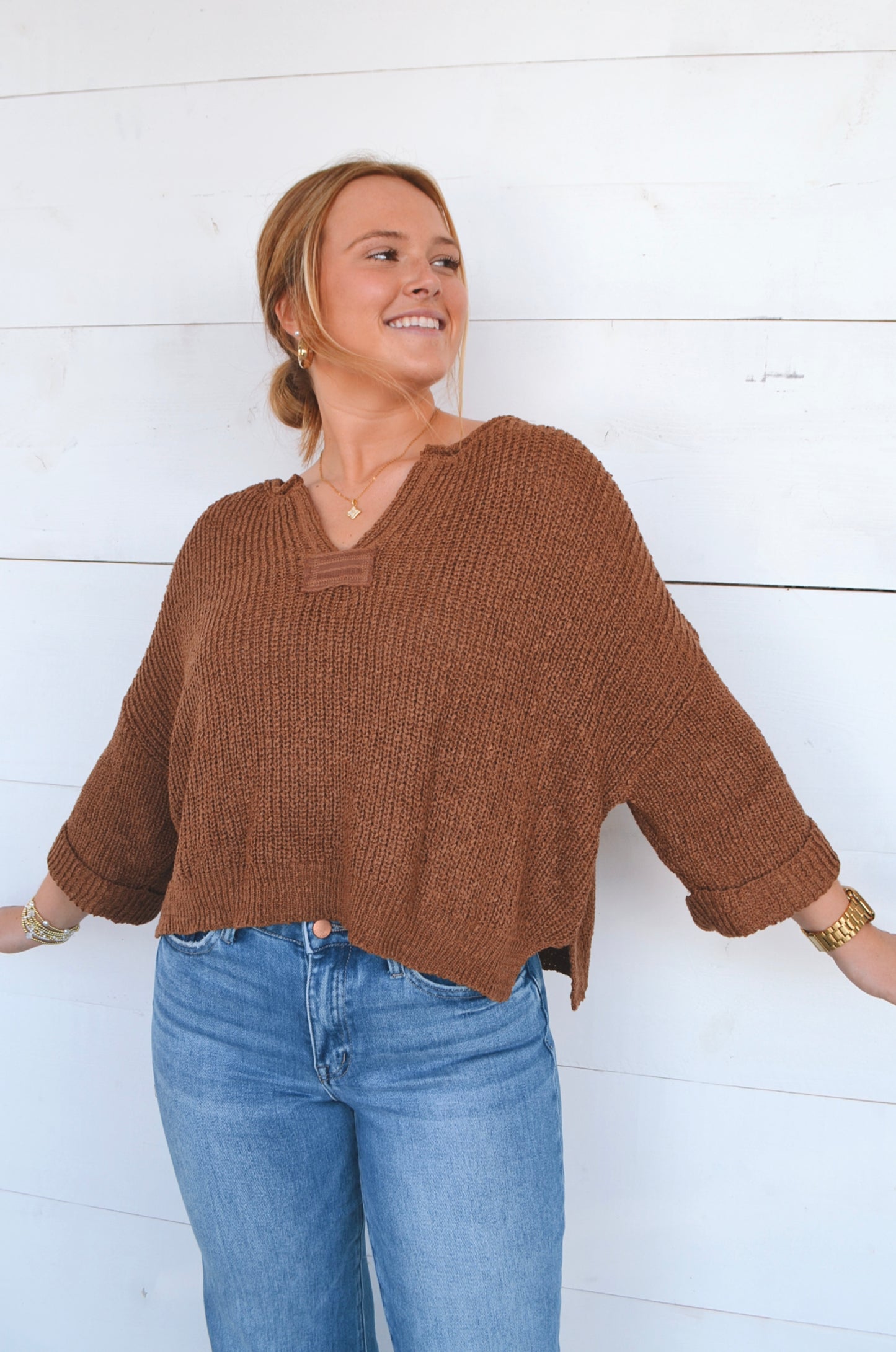 Landon Split-Neck Sweater