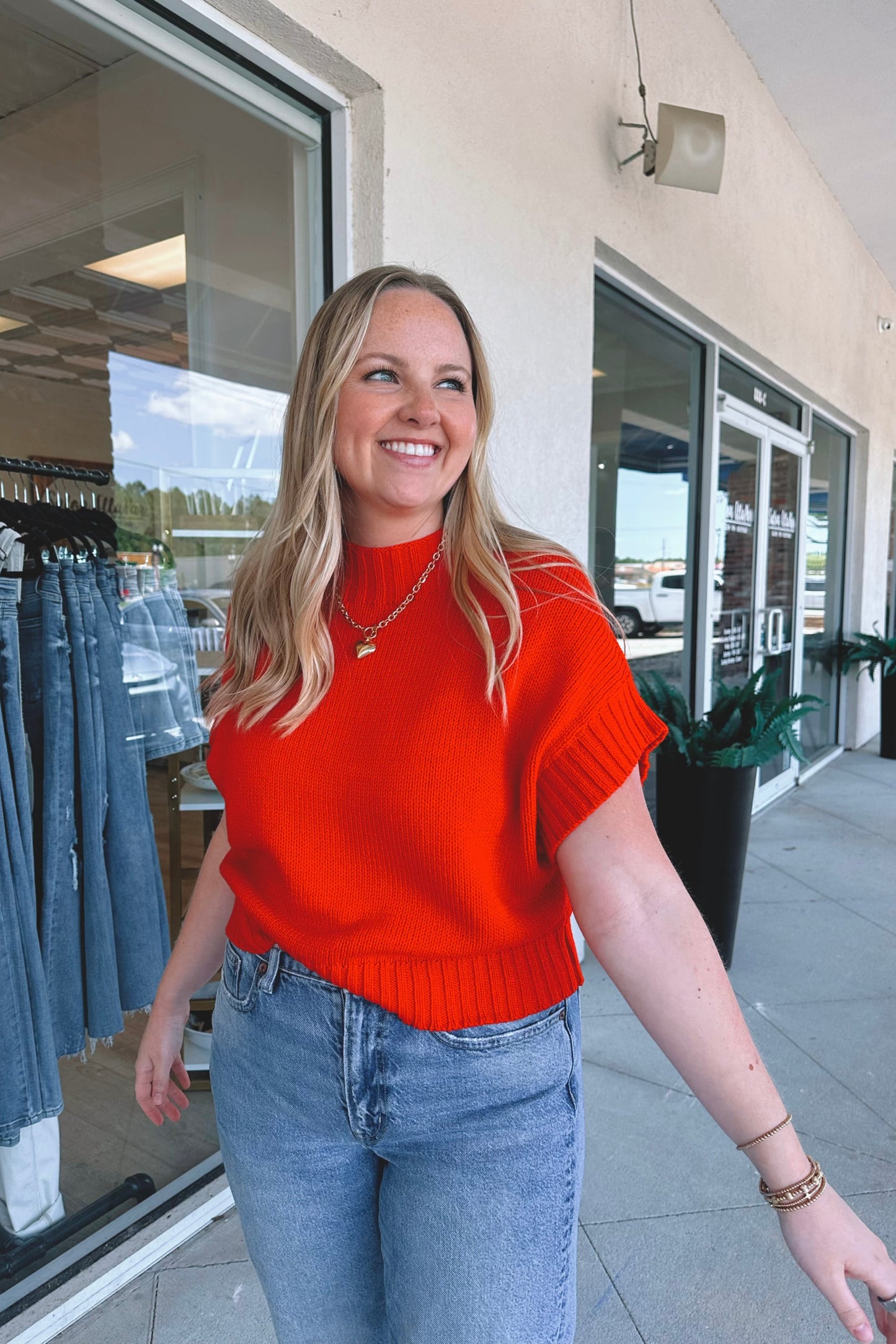 Cherry Short-Sleeve Sweater