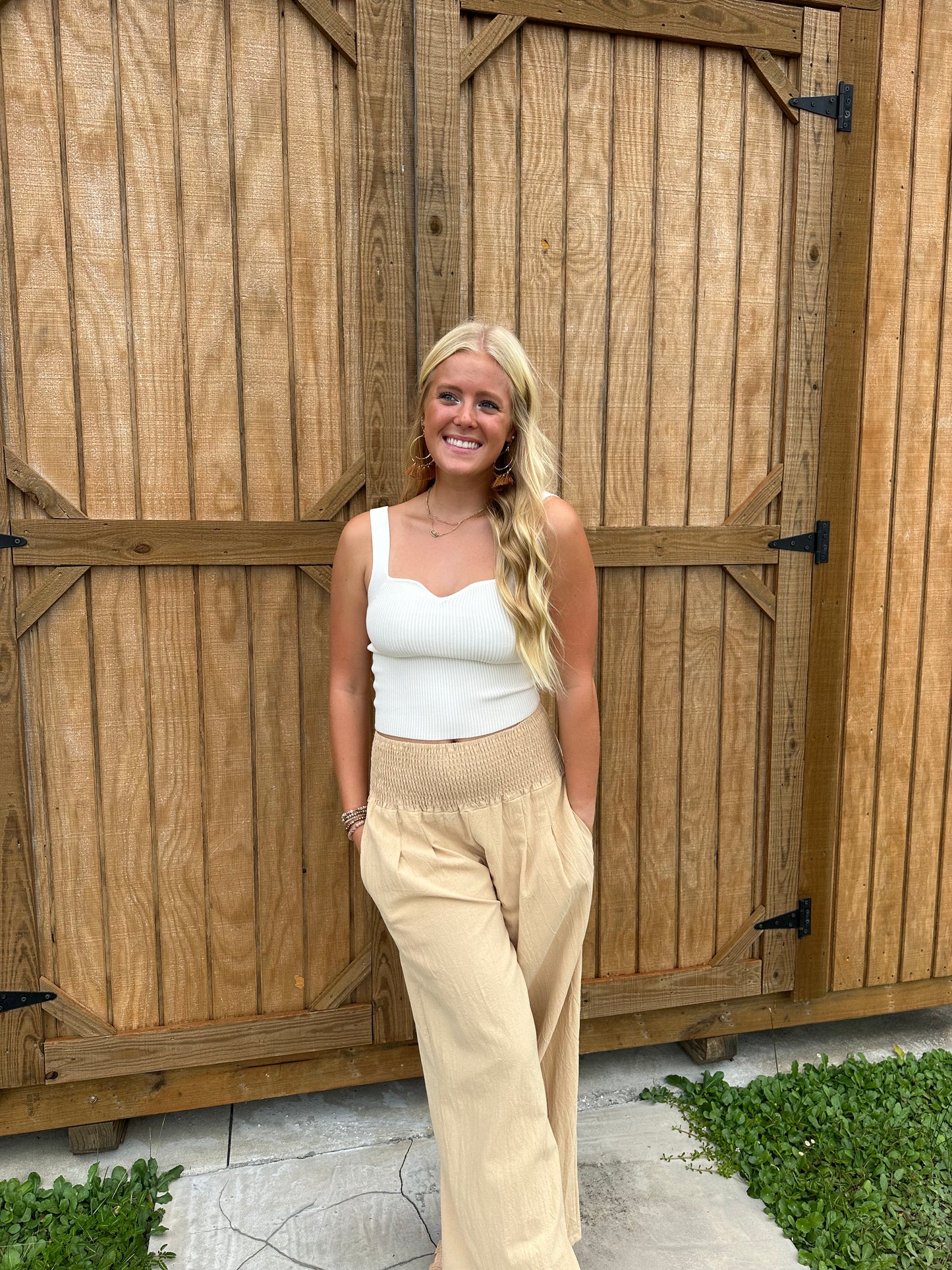 Khaki Palazzo Pants