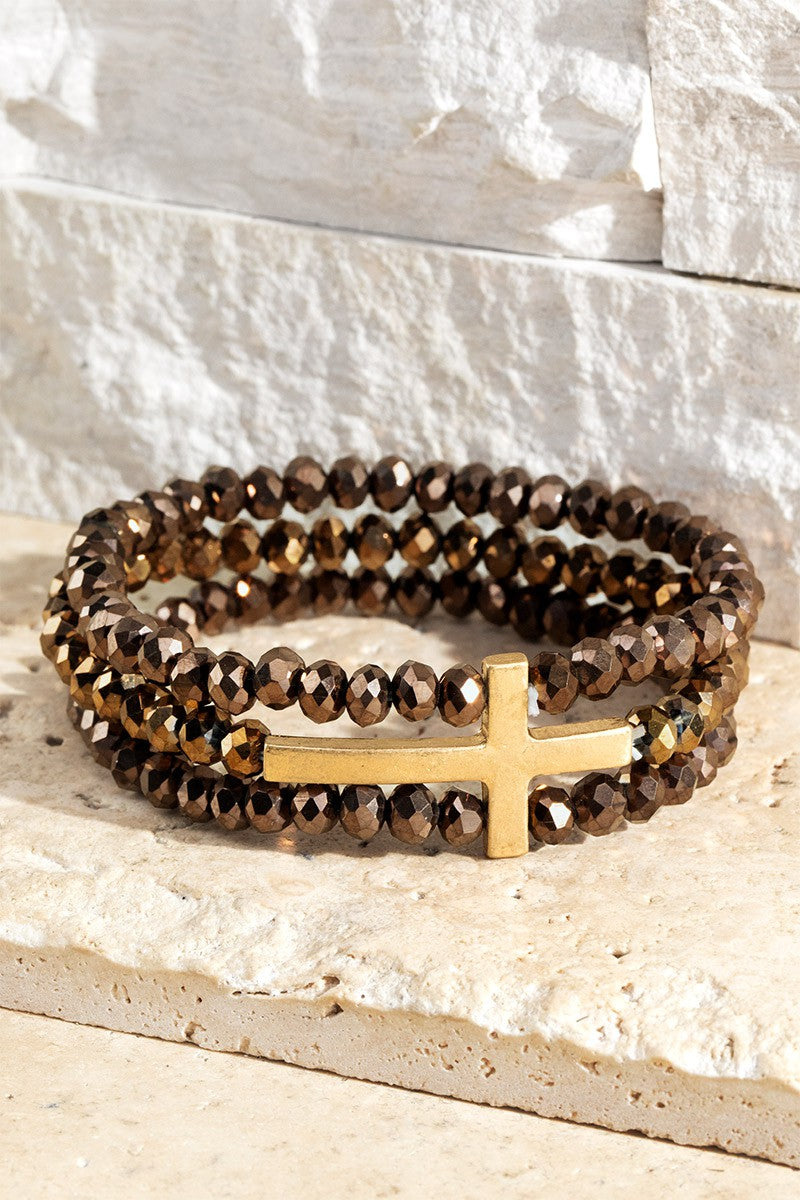 Layered Cross Bracelet