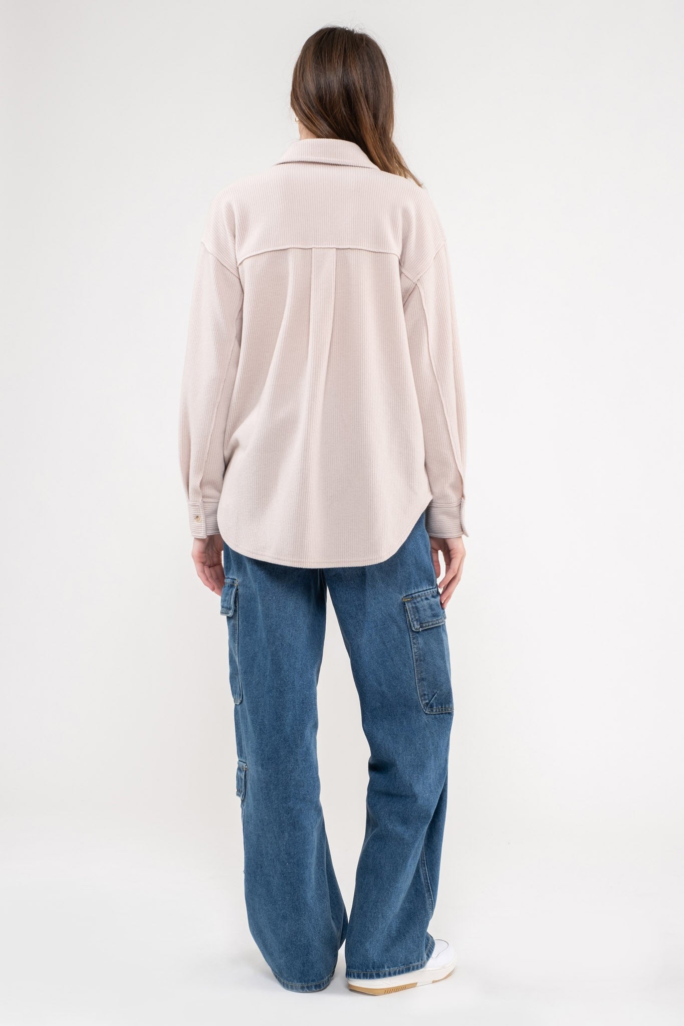 Rib Knit Button-Up
