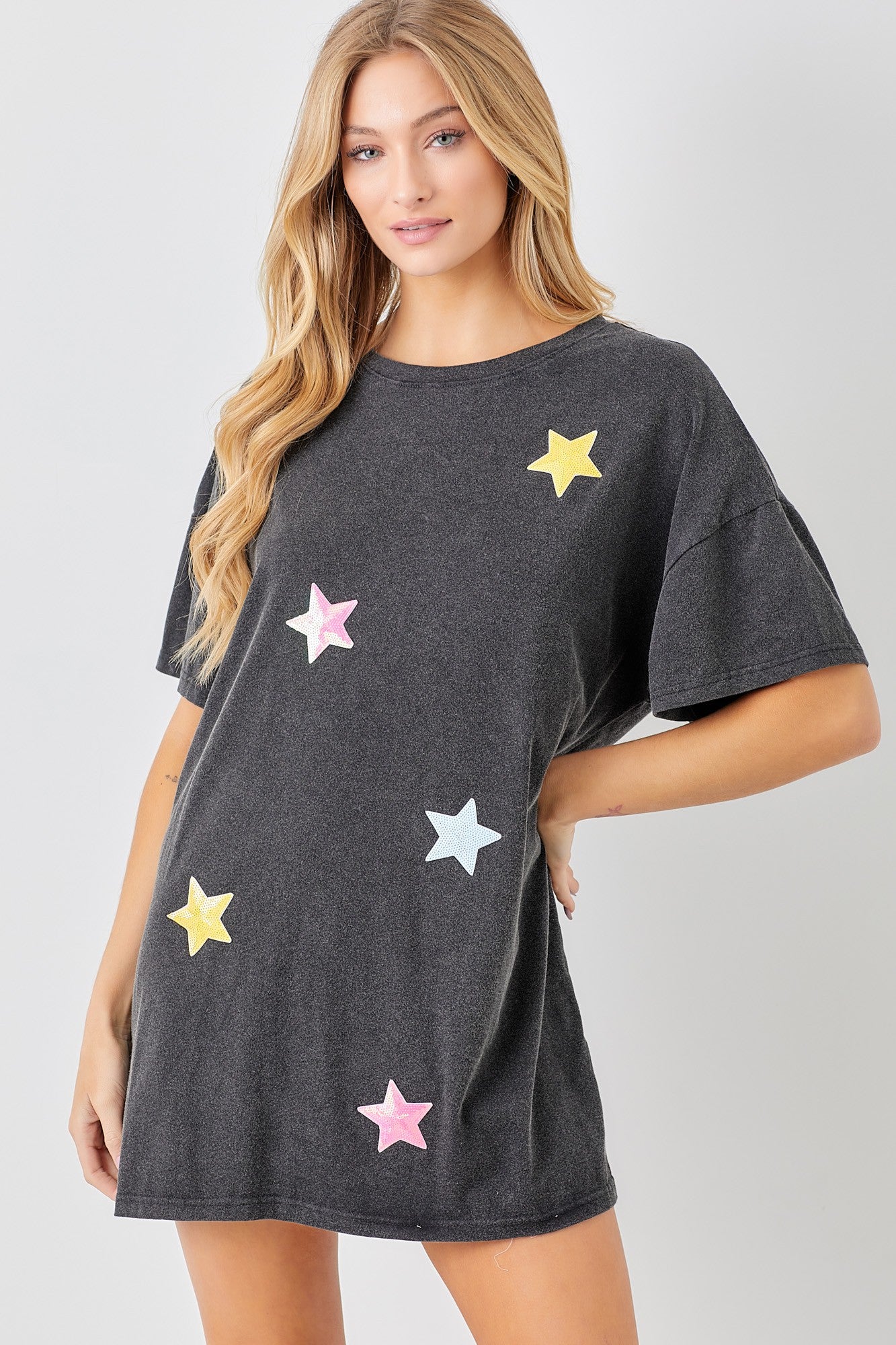 Sequin Star Tee Dress