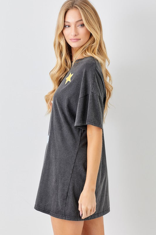 Sequin Star Tee Dress