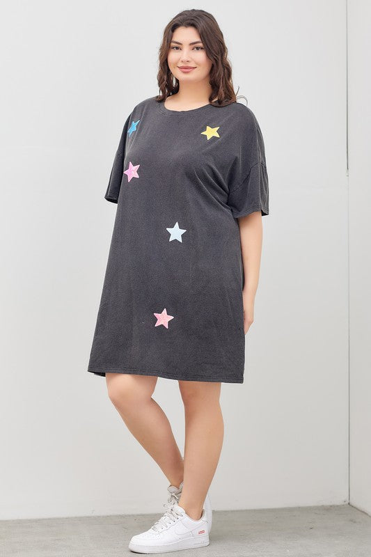 Sequin Star Tee Dress