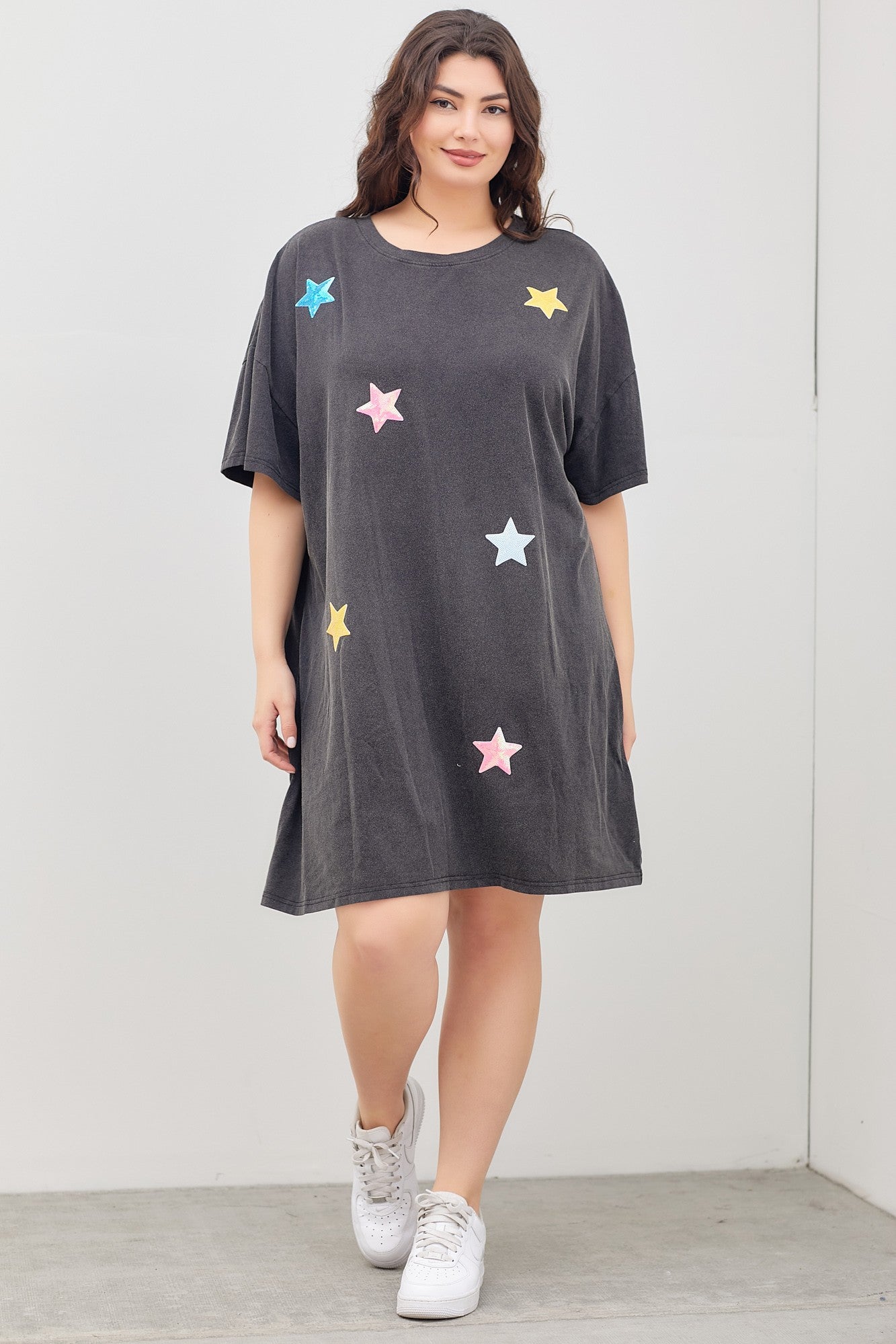 Sequin Star Tee Dress