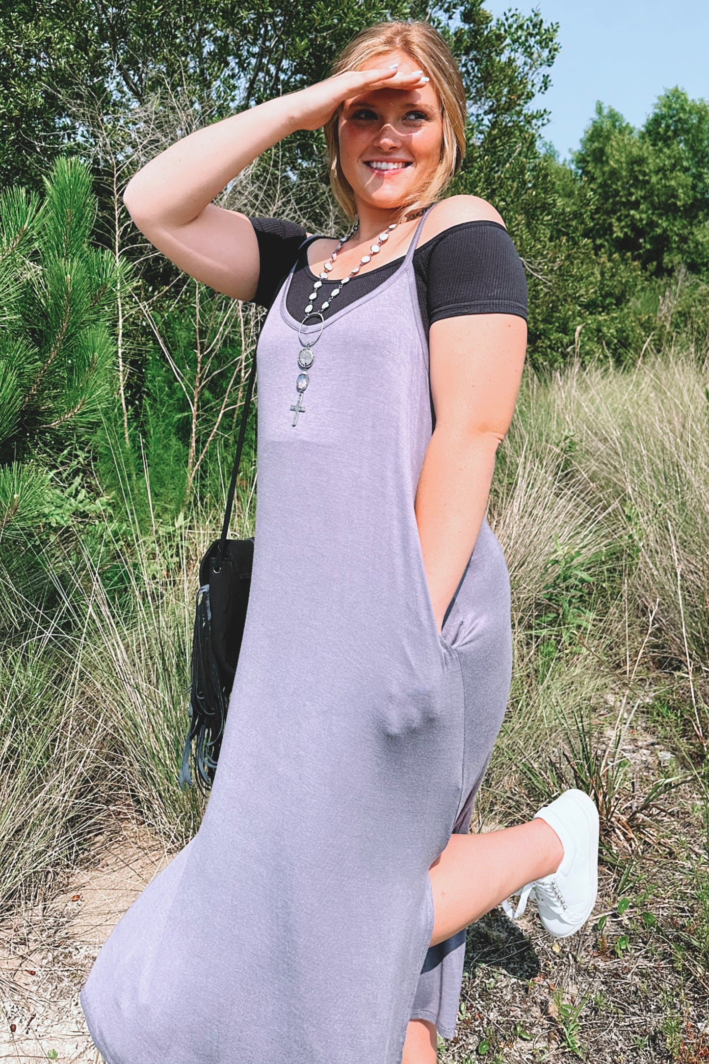 Split Hem Midi Dress