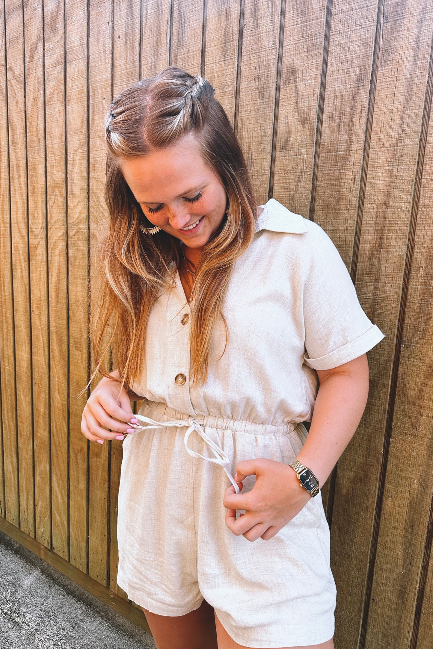 Maggie Linen Romper