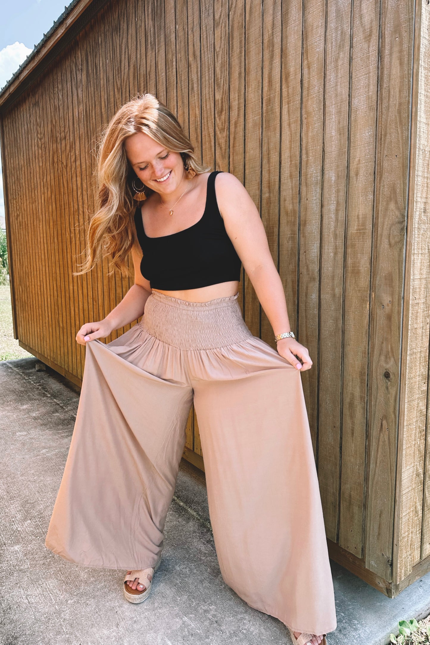 Latte Palazzo Pants