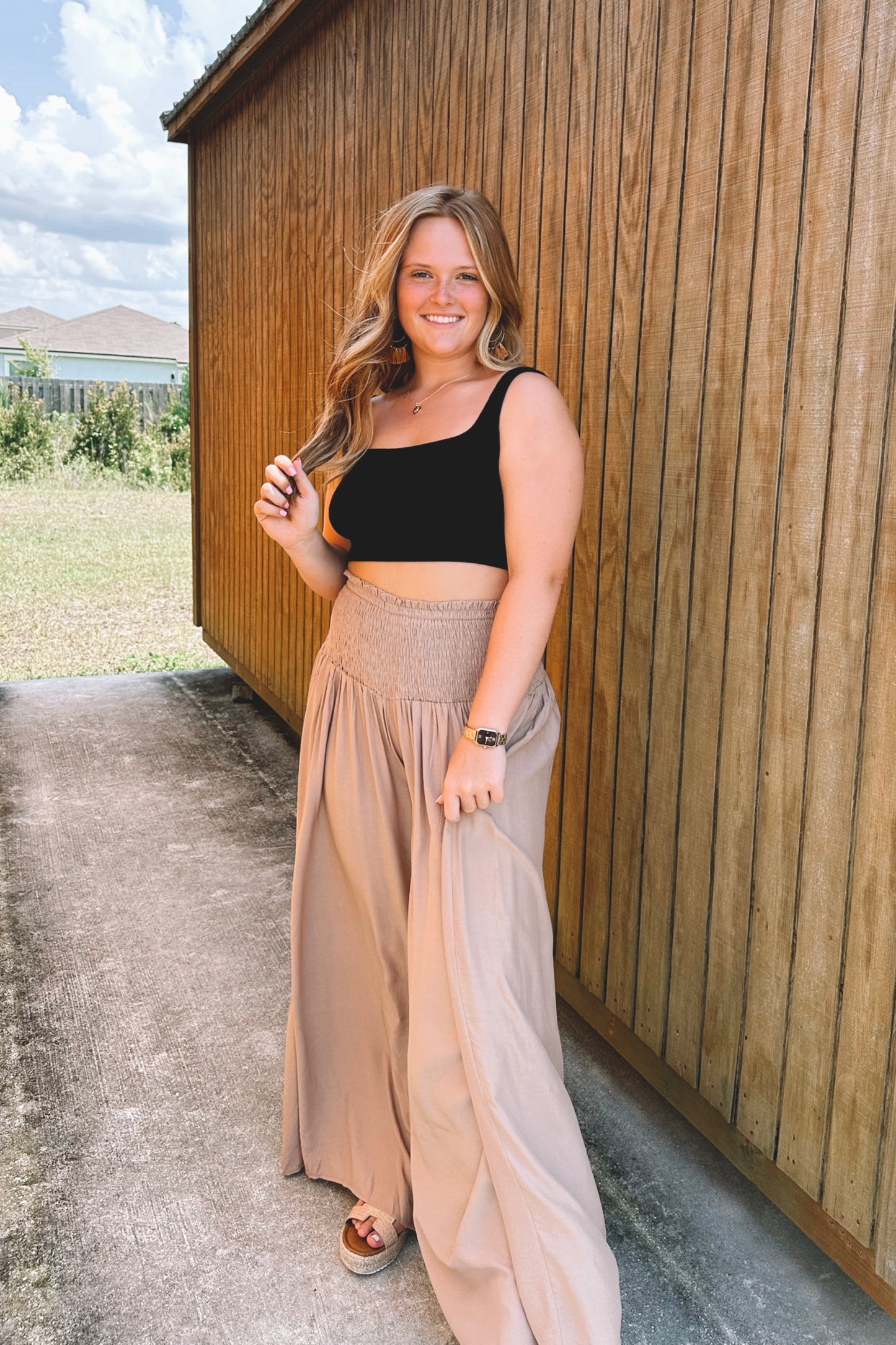 Latte Palazzo Pants