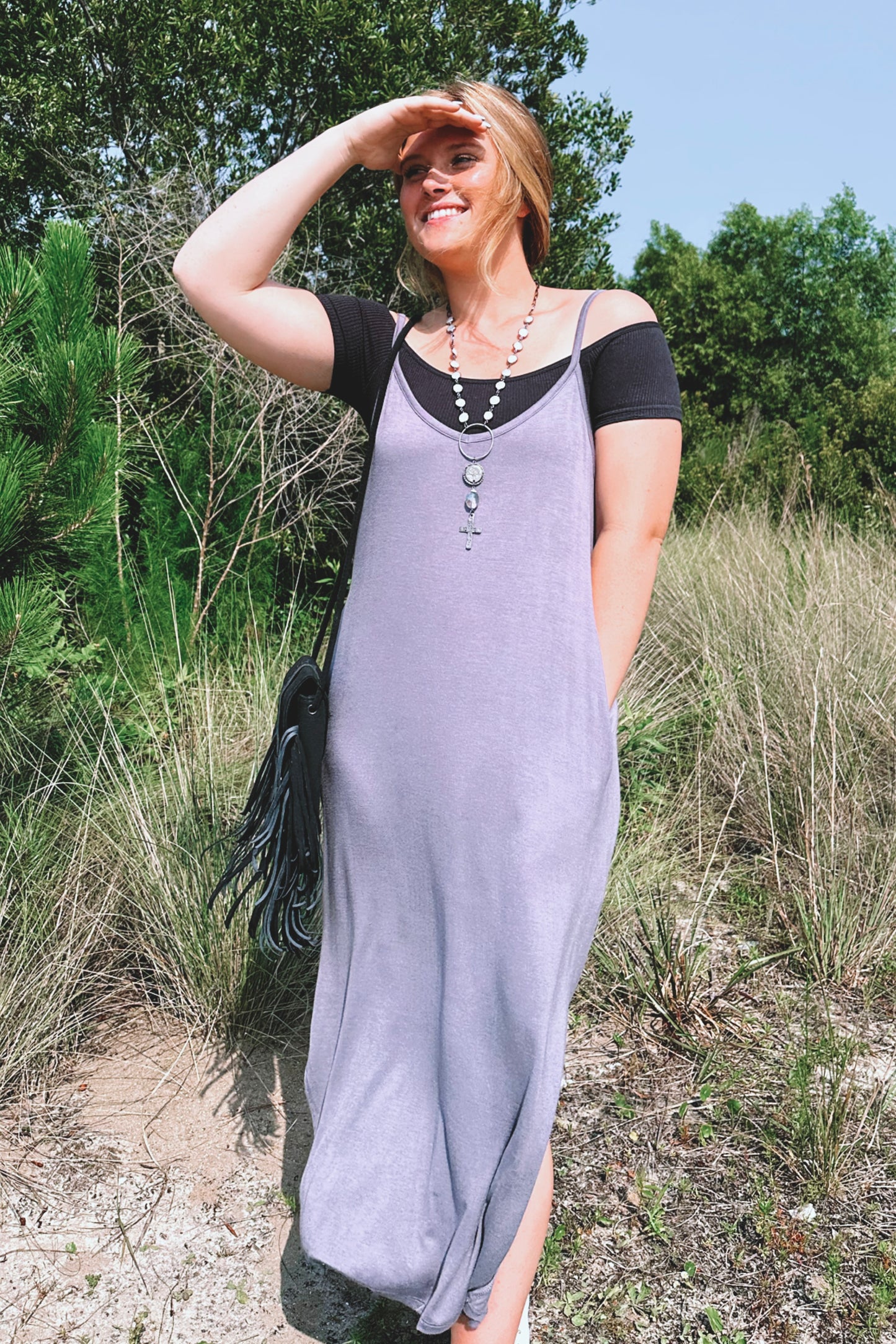 Split Hem Midi Dress
