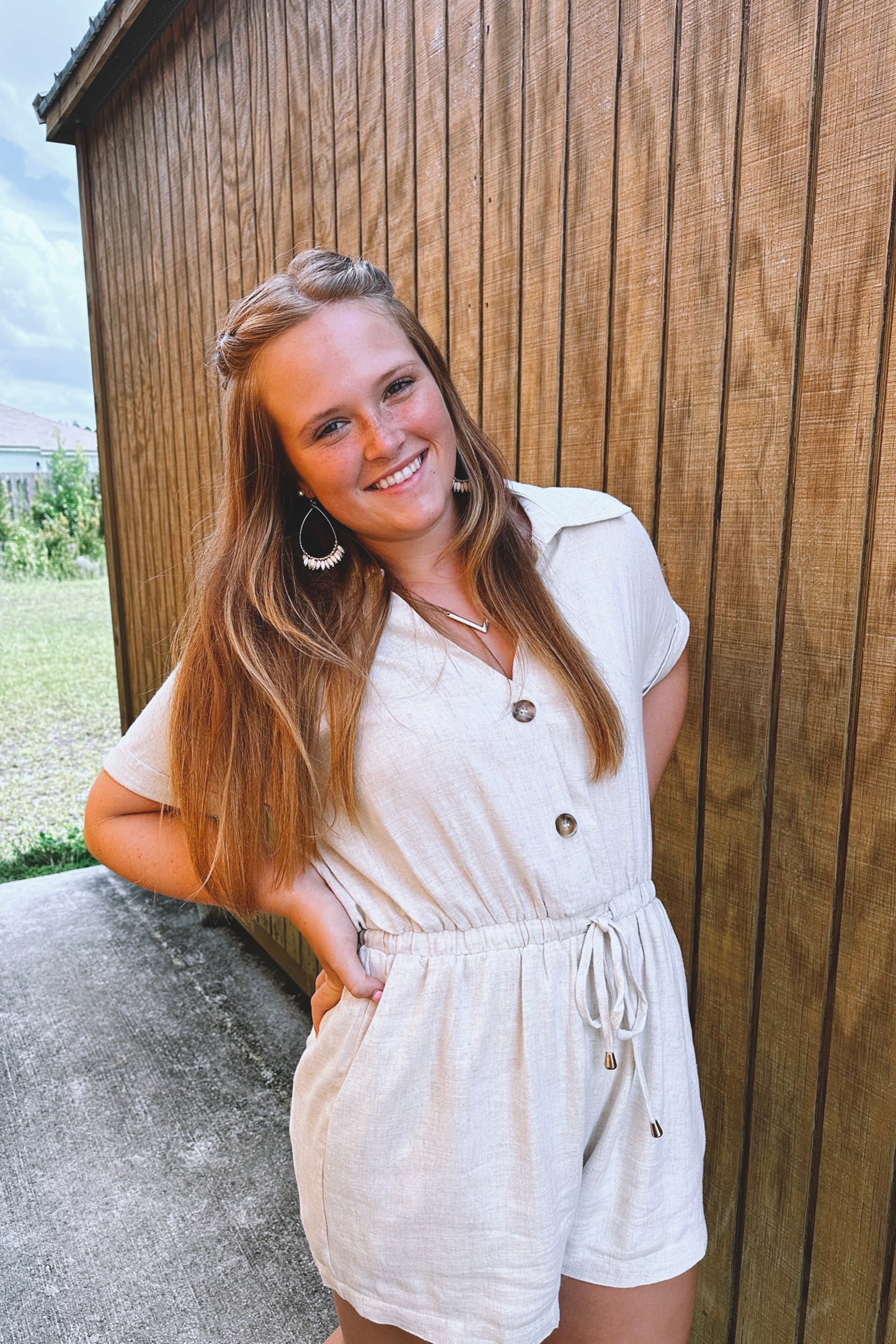 Maggie Linen Romper
