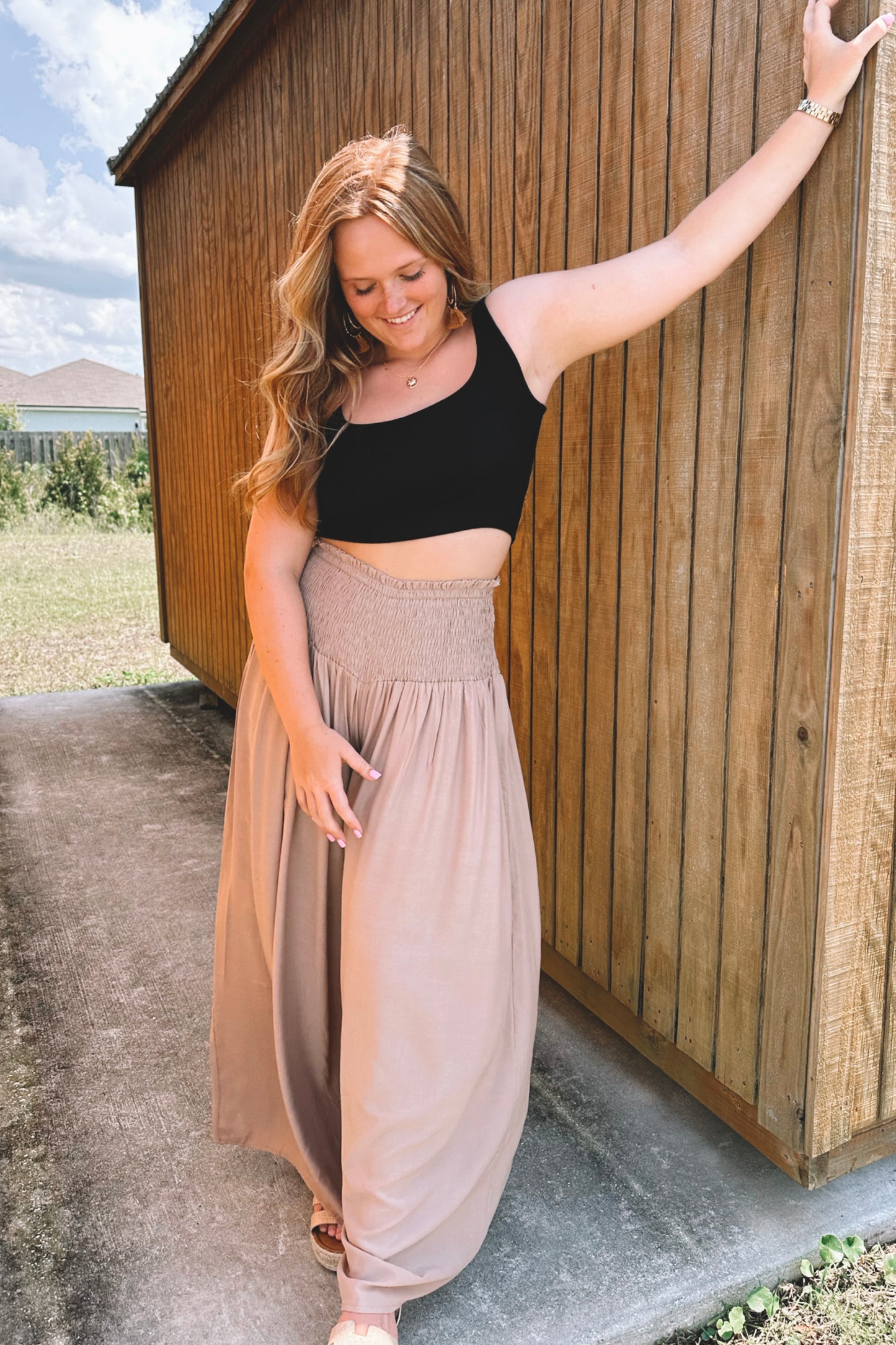 Latte Palazzo Pants