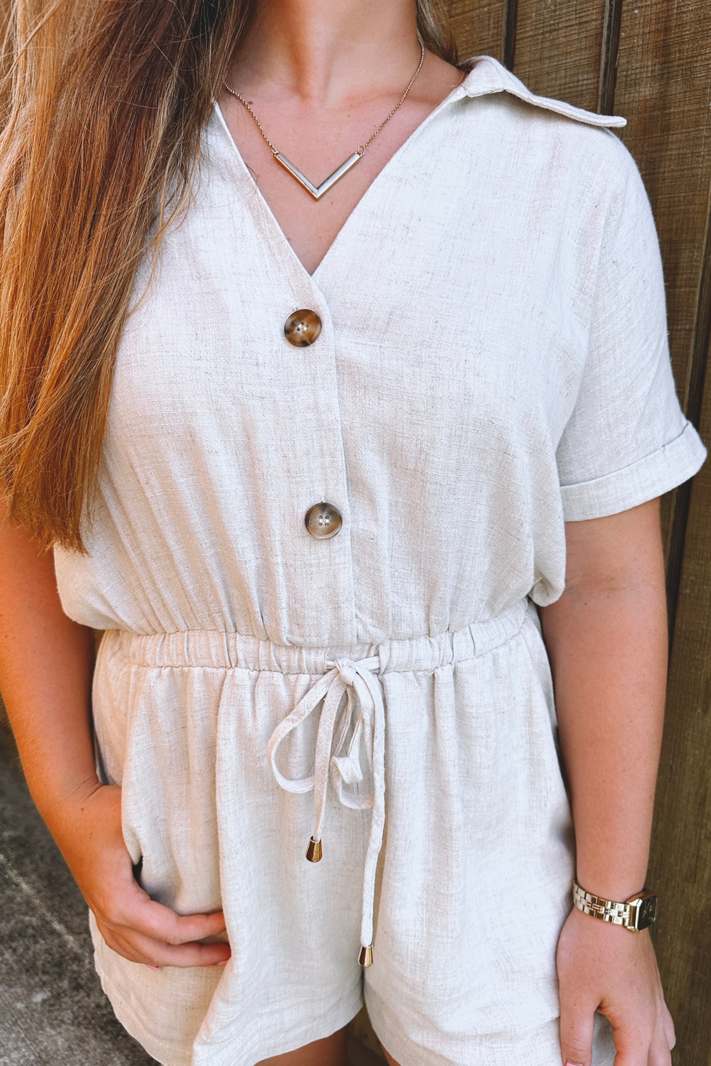 Maggie Linen Romper
