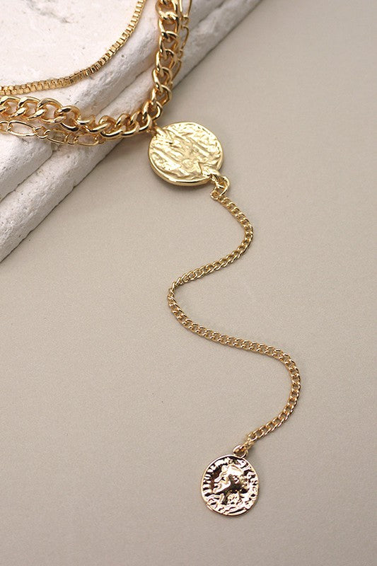 Lariat Coin Necklace